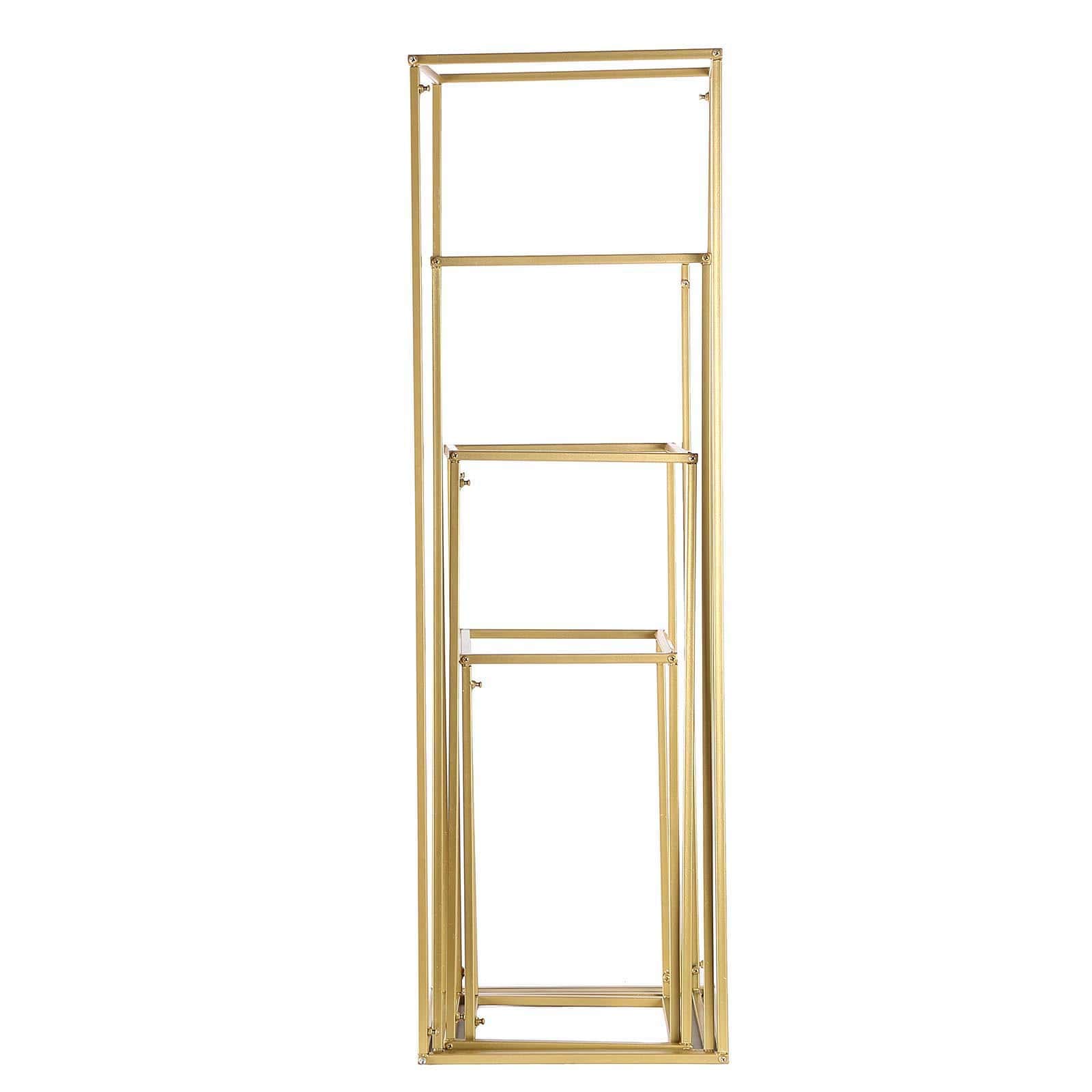 Sale! 4-Piece Matte Gold Metal Flower Stand Set for Wedding Centerpieces - Durable Displays in 16/24/32/40 Inches