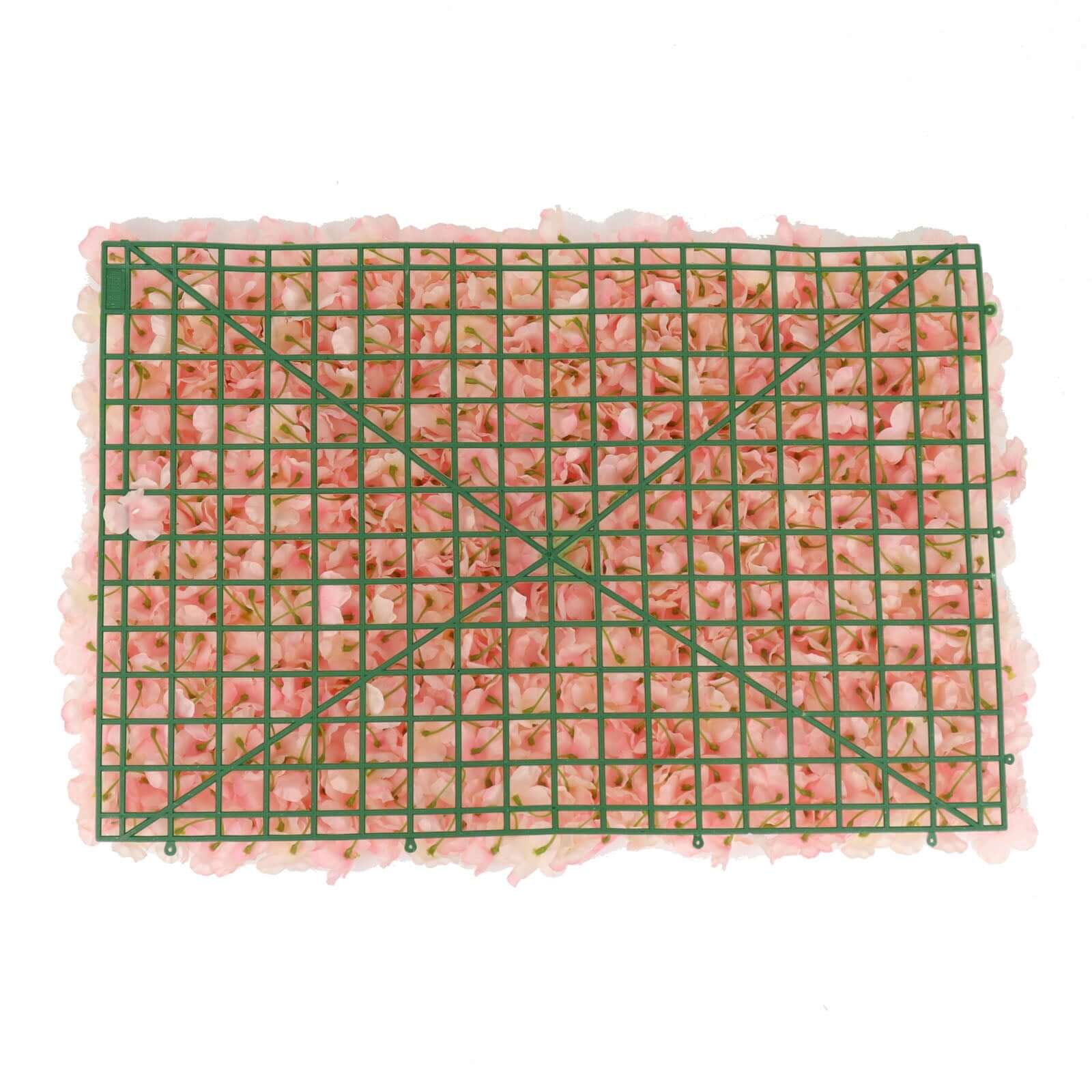 11 Sq ft. UV-Protected Blush Artificial Hydrangea Flower Wall Mat Backdrop - Set of 4 Panels