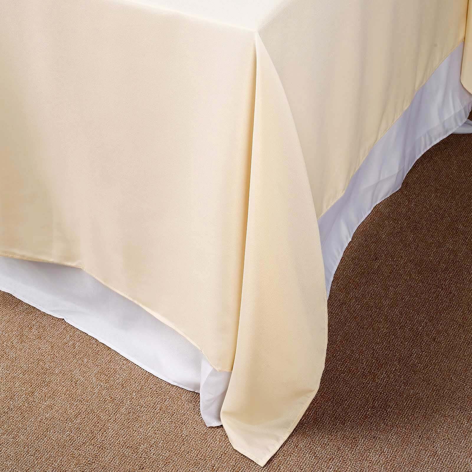 Beige 90x90 Polyester Square Tablecloth - Durable & Wrinkle-Resistant