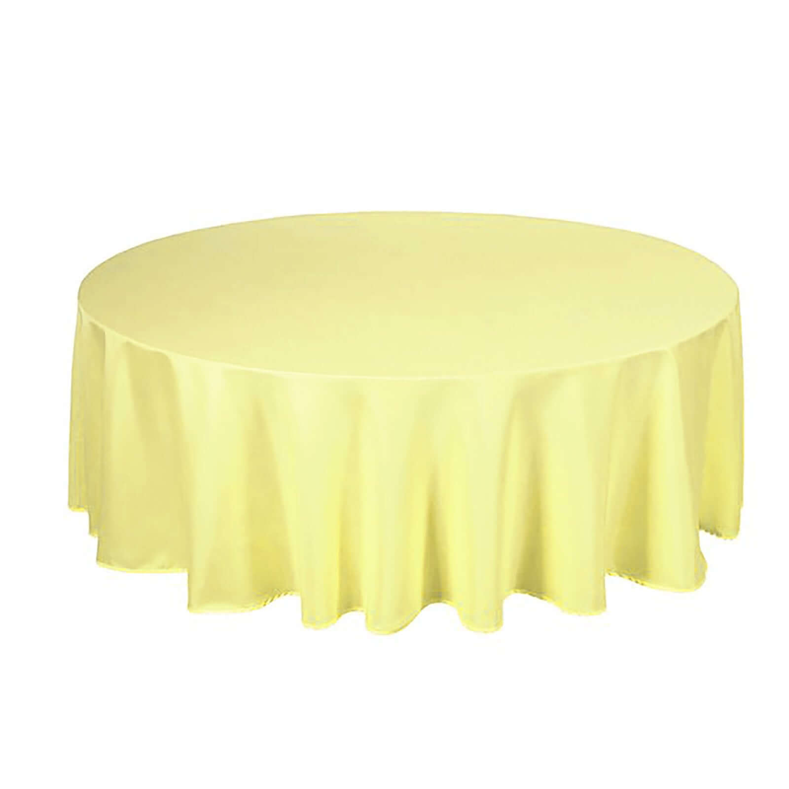 Wrinkle-Resistant Yellow Polyester 108-Inch Round Tablecloth