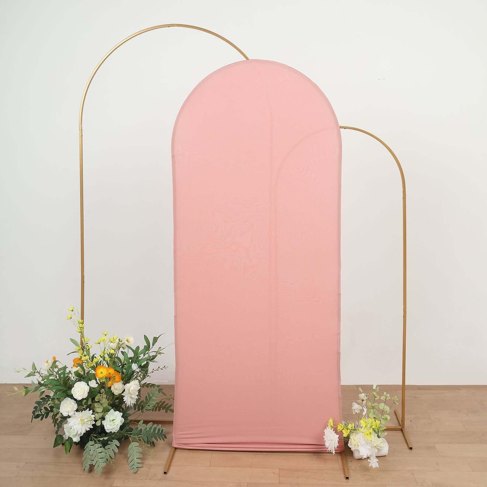 Hot Sale! 6ft Double - sided Dusty Rose Spandex Wedding Arch Backdrop Stand Cover