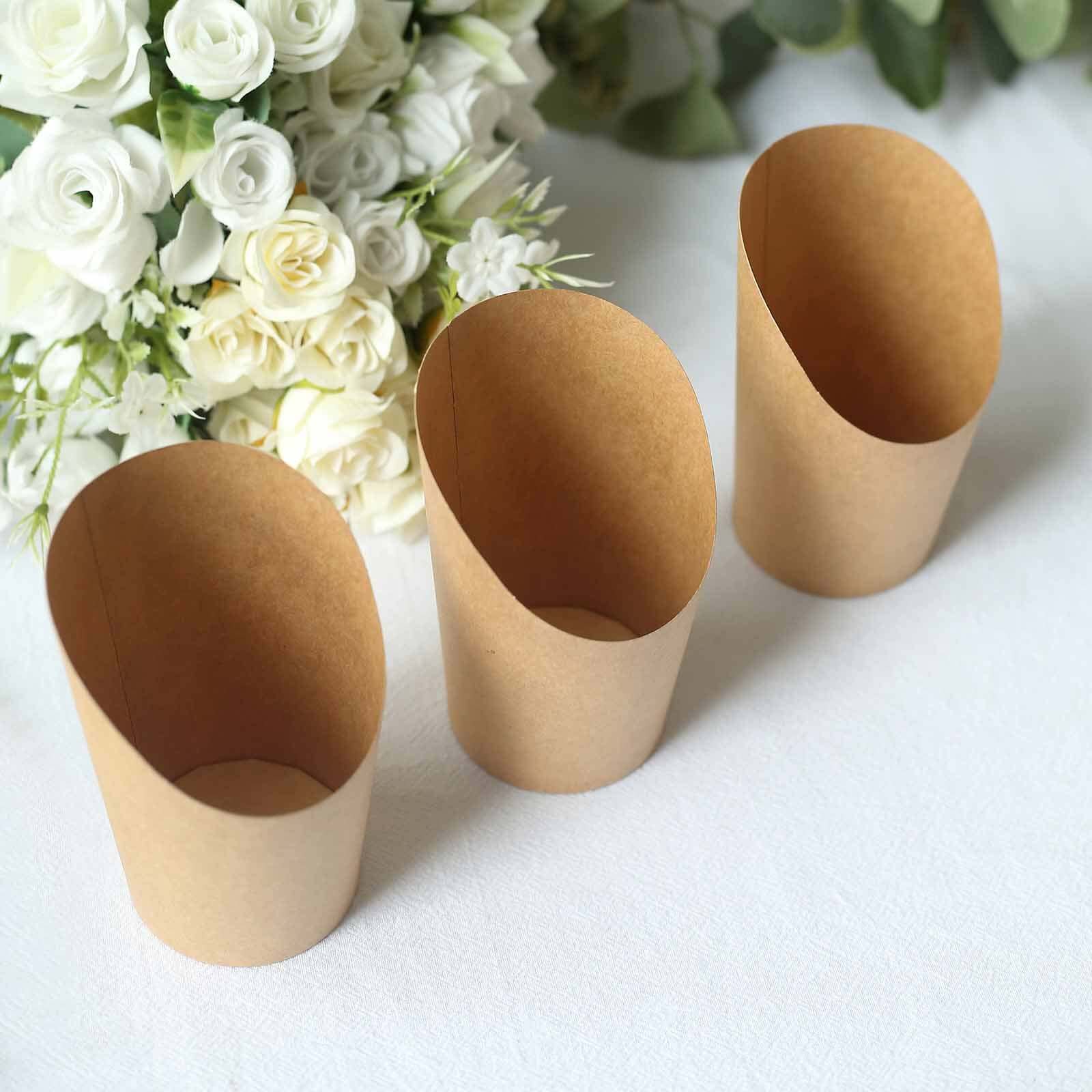 50-Pack 14oz Natural Brown Paper Popcorn Box Snack Cups - Ideal for Appetizers