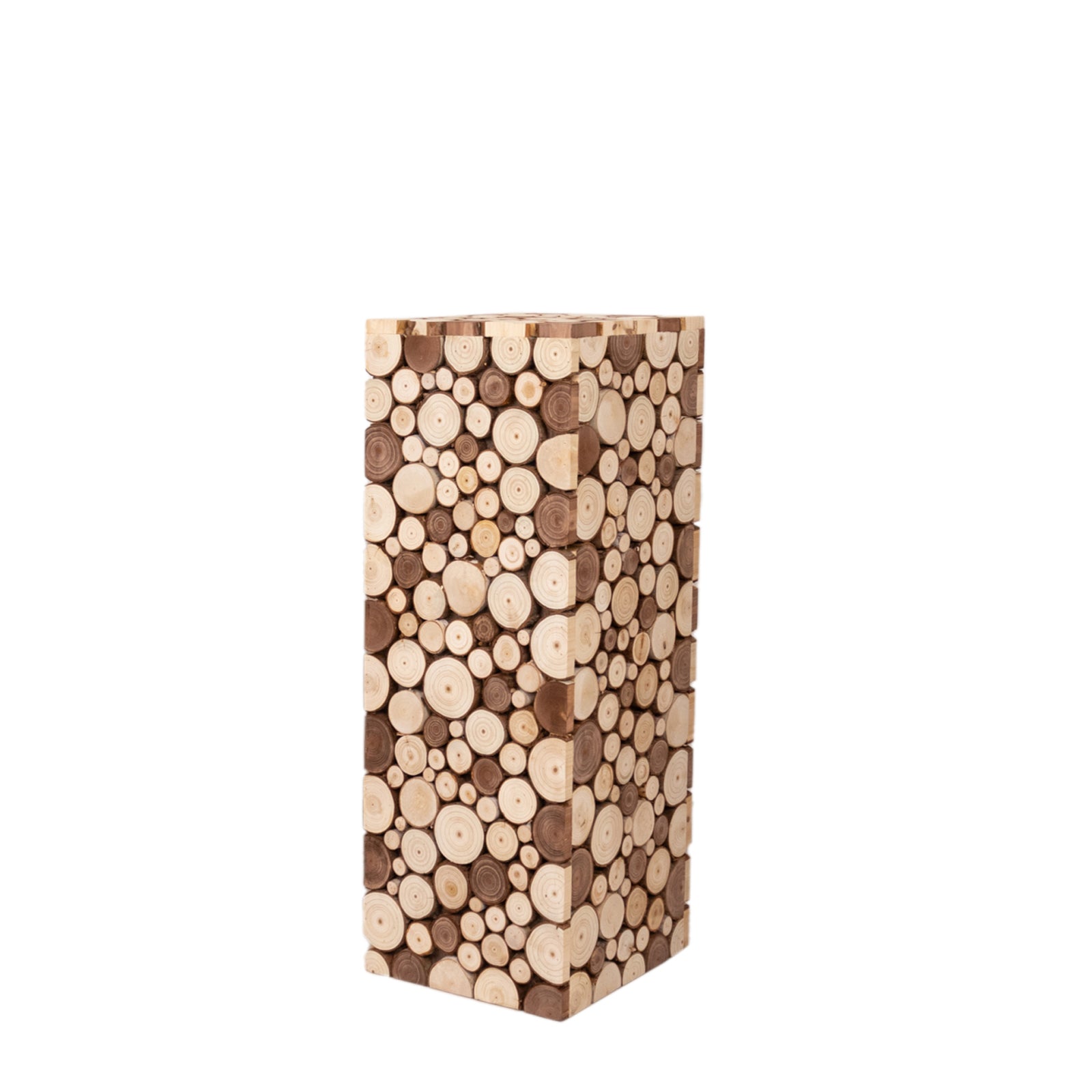 30" Natural Wooden Rectangular Pillar Prop Pedestal Stand for Rustic Farmhouse Decor - Handmade!