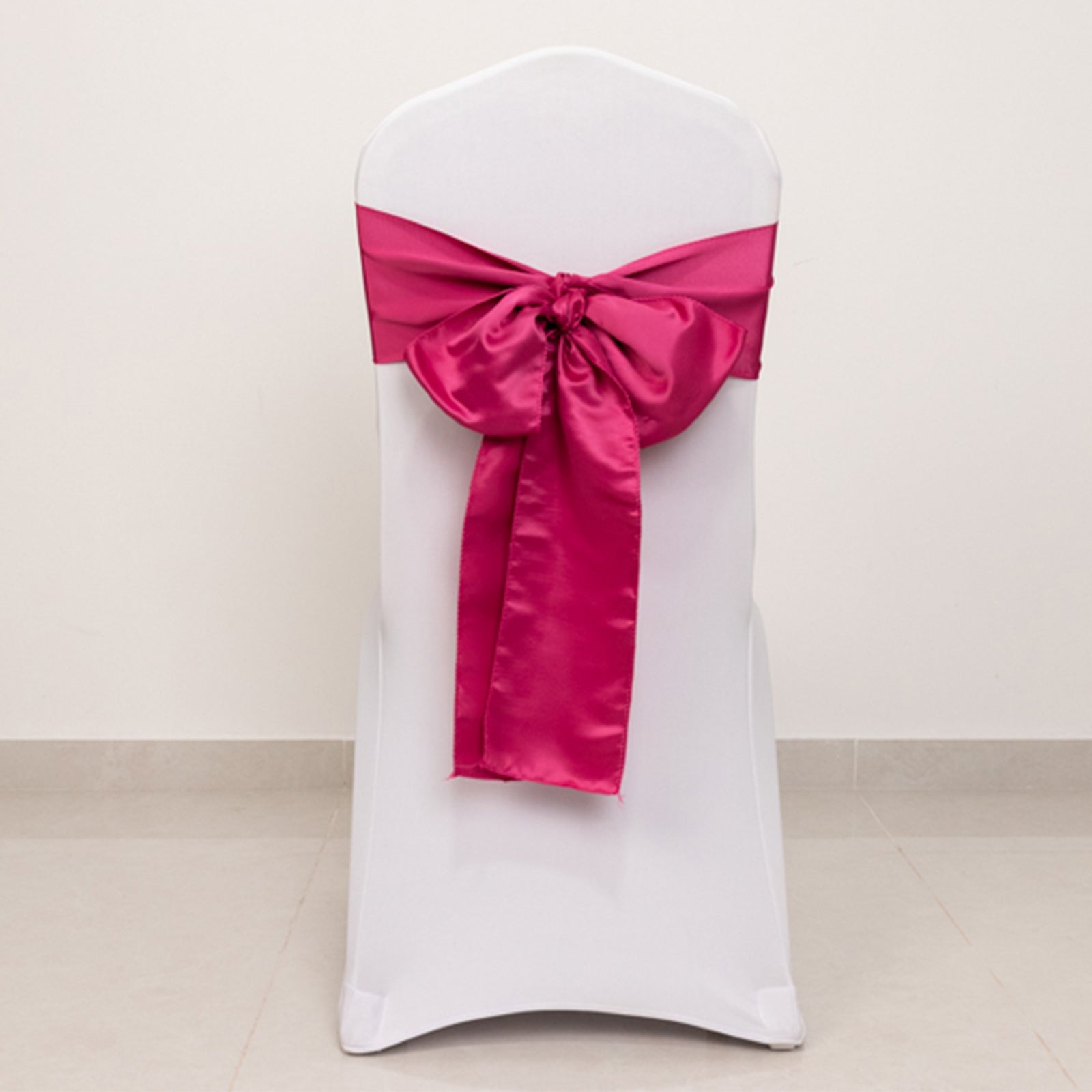 5-Pack Fuchsia Lamour Satin 6x106 Chair Sashes - Stylish & Reusable Decor