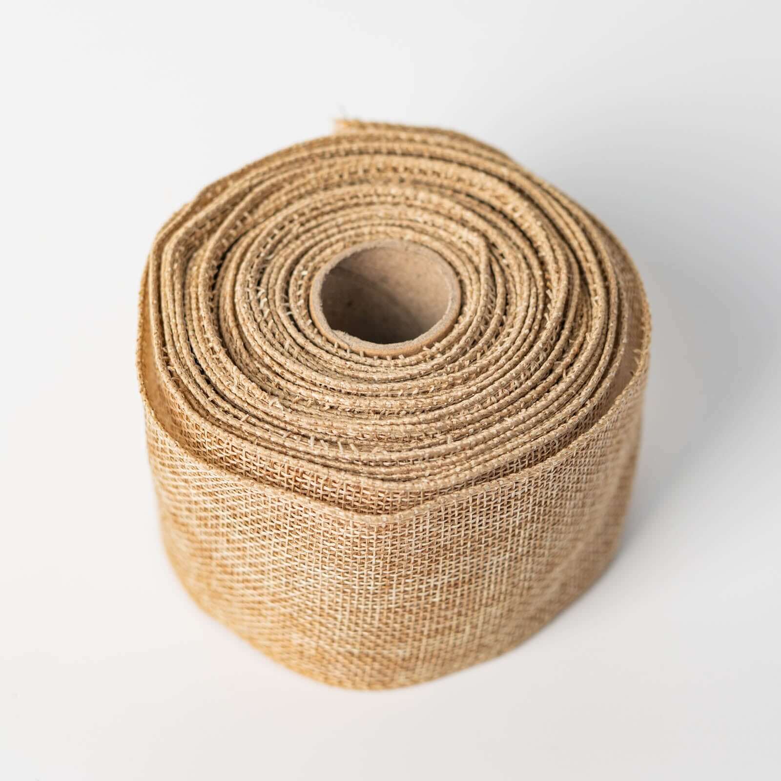 Wholesale 2.5' x 10 Yards Natural Tone Wired Burlap Ribbon - Great Deal!