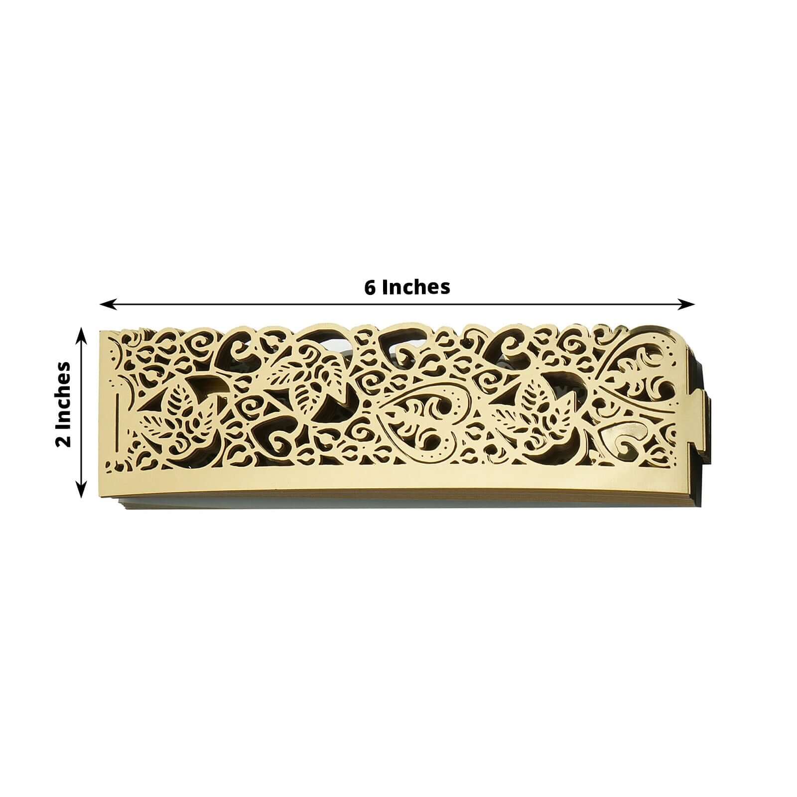 20-Pack Gold Foil Floral Lace Design Paper Wraps for Votive Tealight Candles