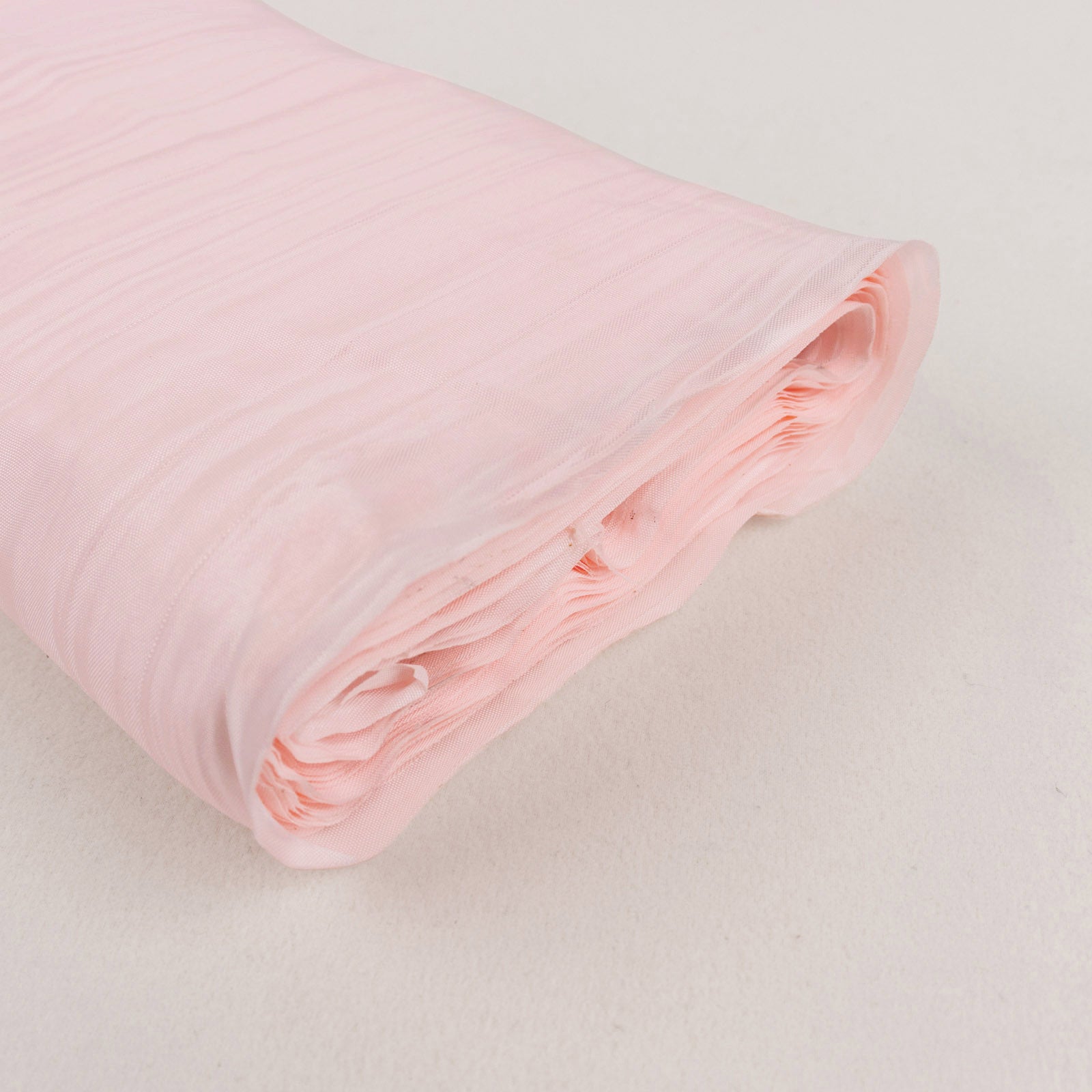 Premium Blush Accordion Crinkle Taffeta Fabric Bolt - 54 Inches Wide, 10 Yards Long