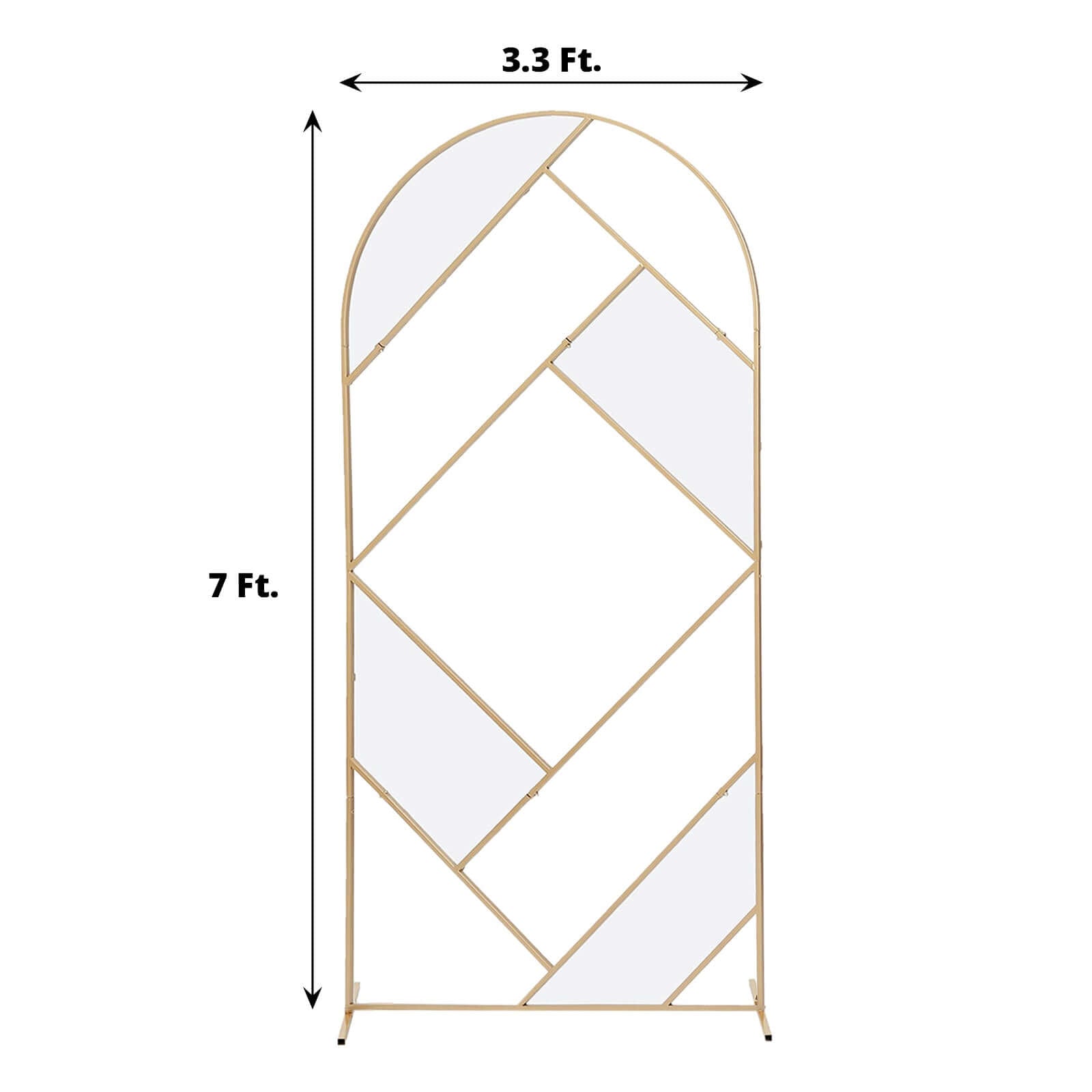 7ft Tall Gold Metal Geometric Flower Frame Prop Stand - Ideal for Weddings!