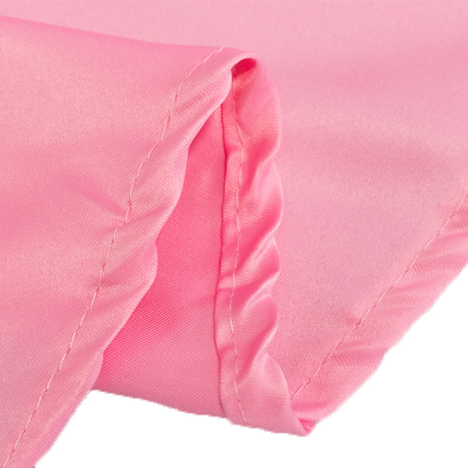 Pink 120-Inch Seamless Lamour Satin Round Tablecloth with Soft Sheen