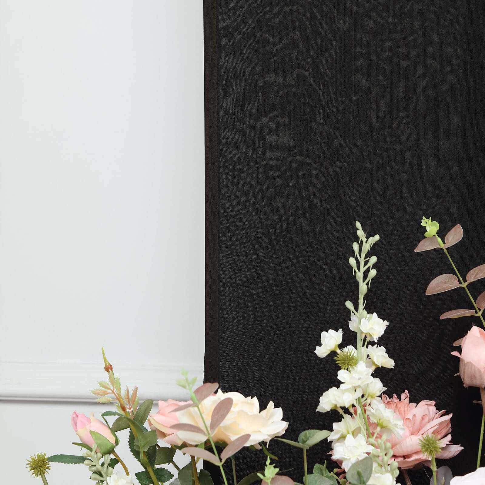 Hot Deal! Set of 4 Custom-Fitted Matte Black Spandex Half Moon Wedding Arch Backdrop Covers in 4 Sizes
