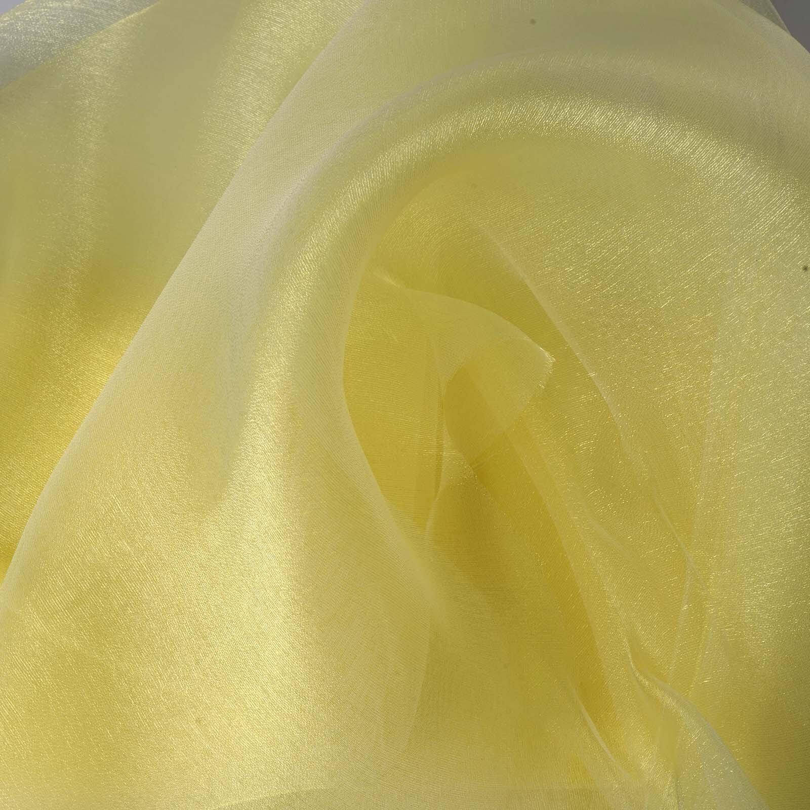 10-Yard 54-Inch Wide Yellow Solid Sheer Chiffon Fabric Bolt for DIY Drapery