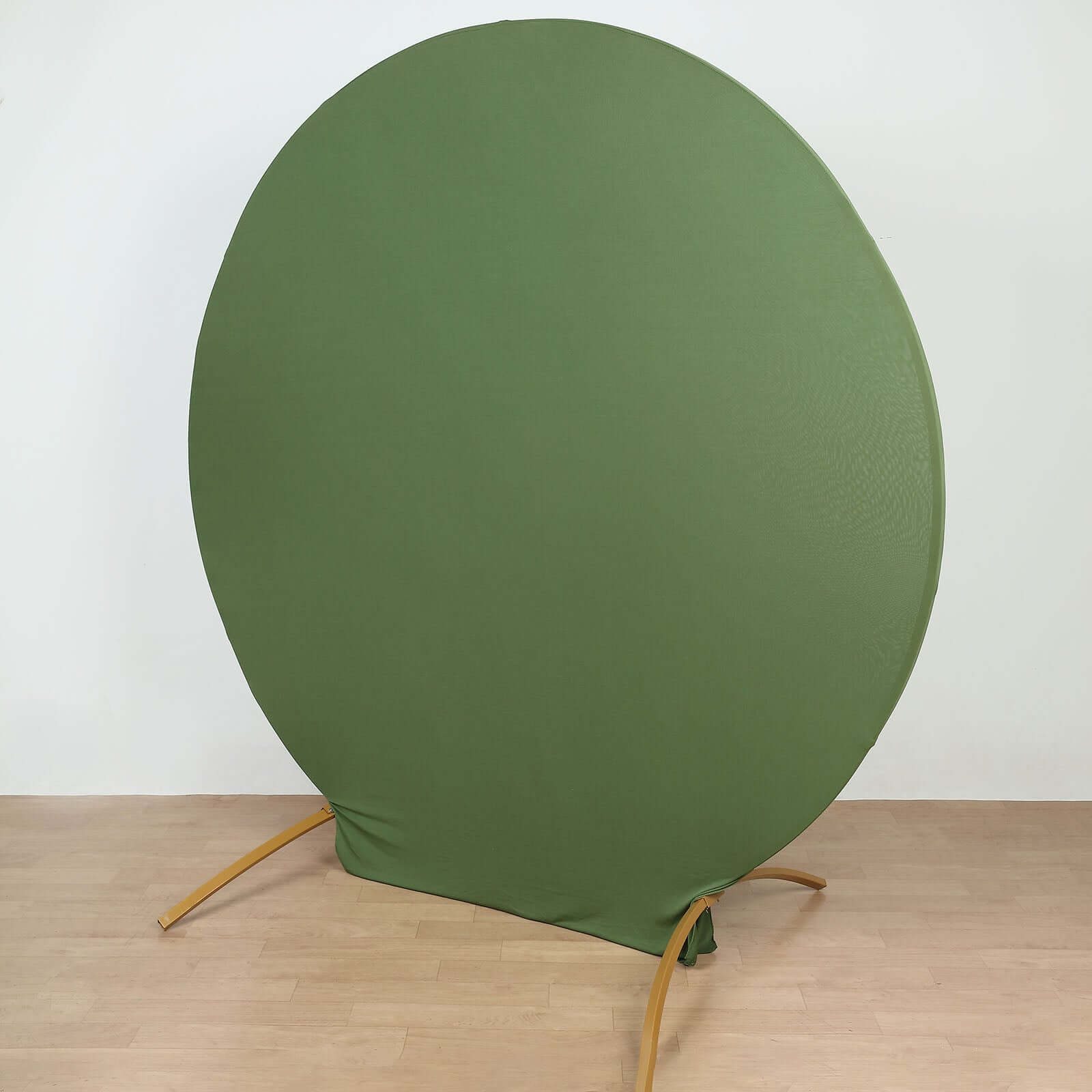 Hot Sale! 7.5ft Double - Sided Matte Olive Green Round Spandex Party Backdrop Stand Cover