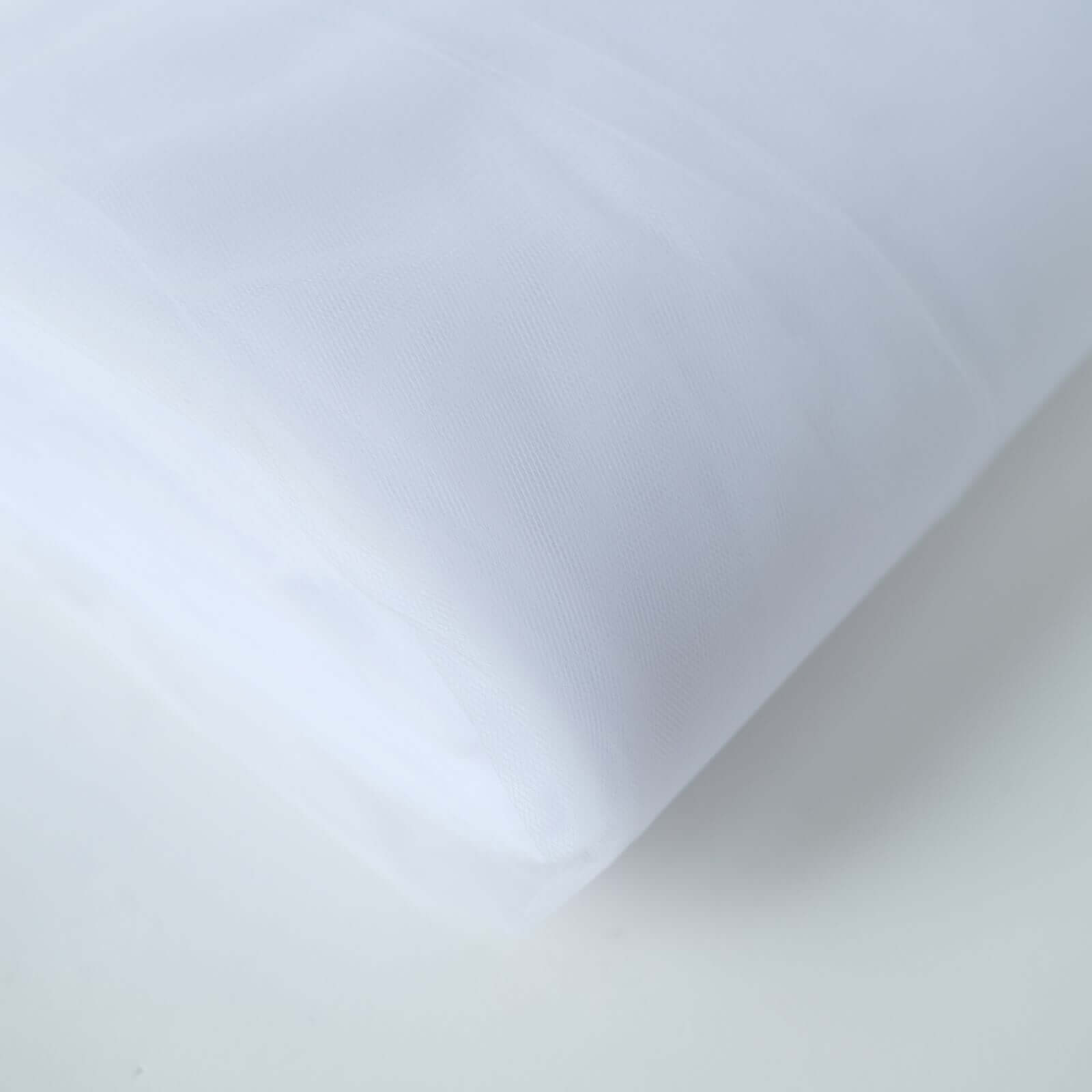 50 Yards 108-Inch Wide White Nylon Tulle Fabric Bolt for DIY Crafts