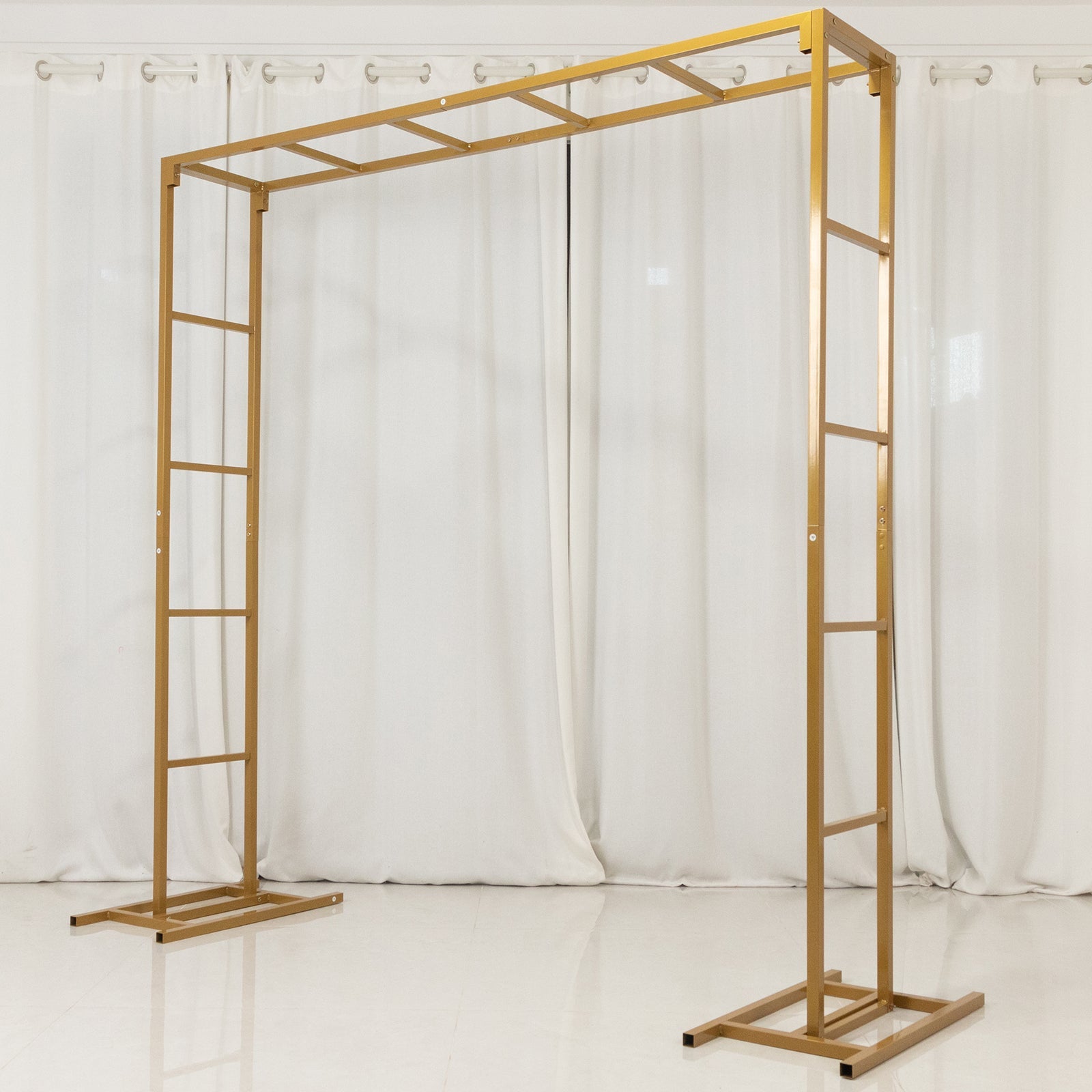 Exclusive 6ft x 6ft Gold Freestanding Square Arbor Backdrop Stand for Table - Ideal for Decor