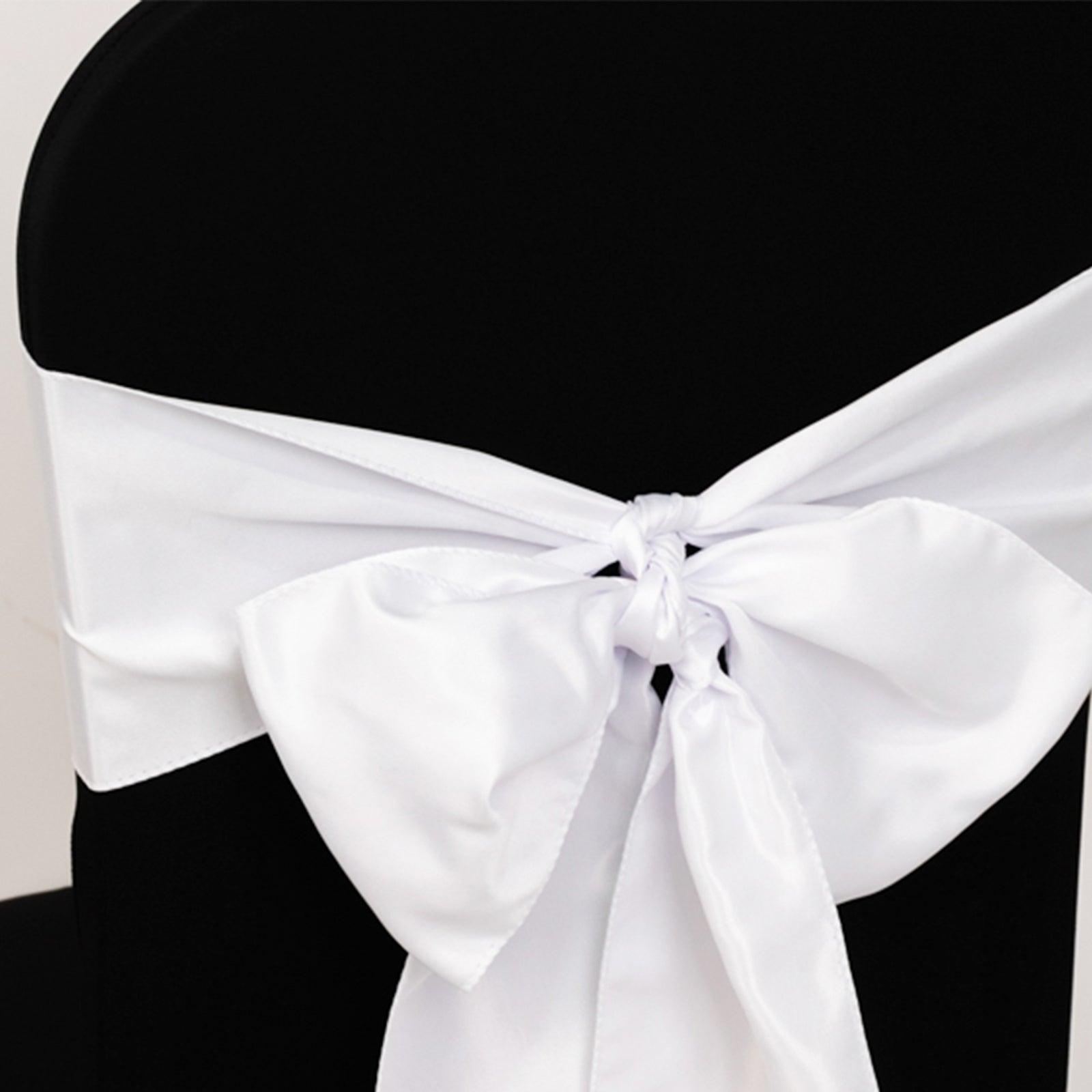 5-Pack White Lamour Satin Chair Sashes (6x106) - Stylish Reusable Decor for Weddings & Gatherings