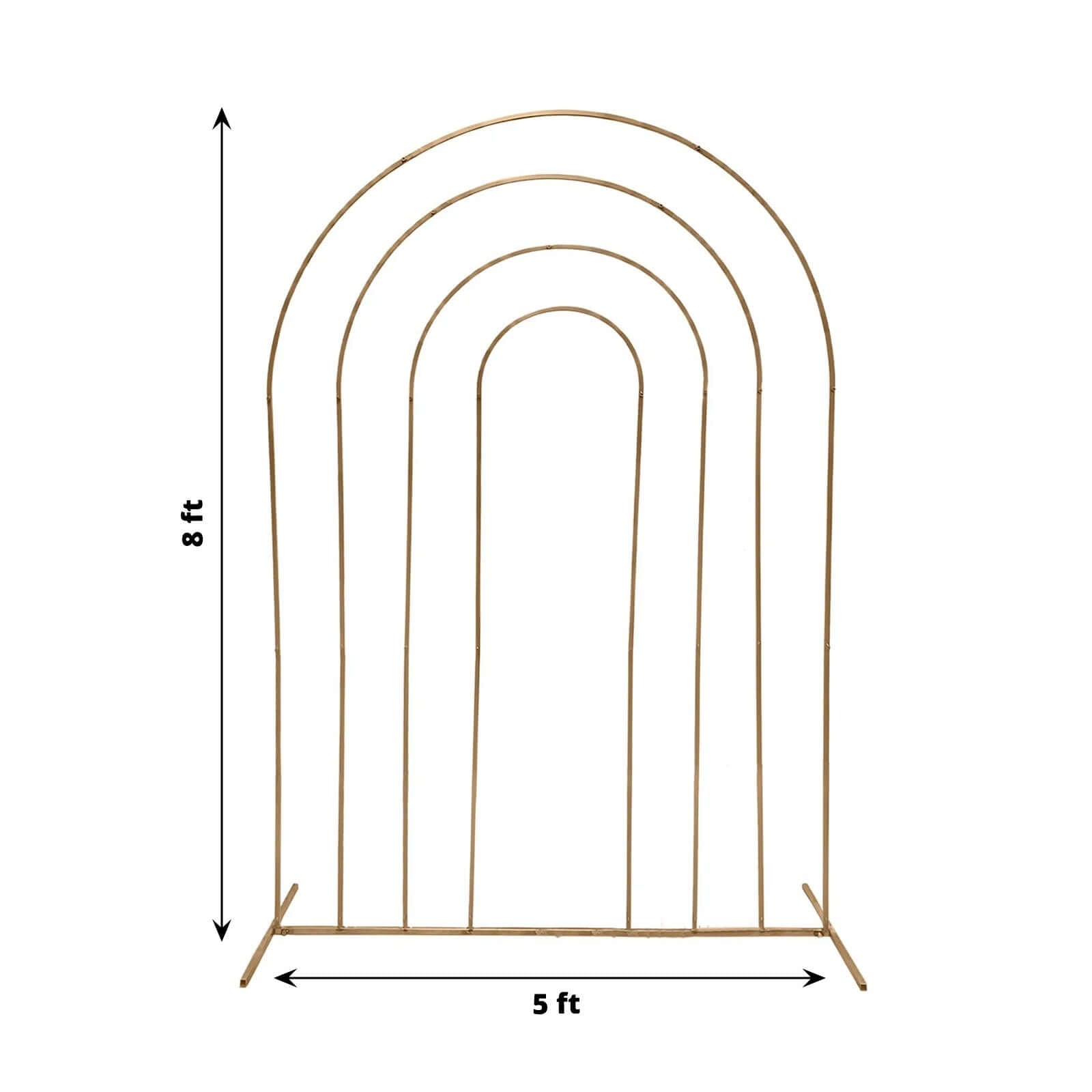 Get This Stunning 8ft Gold Rainbow Round Top Metal Wedding Arch Now!