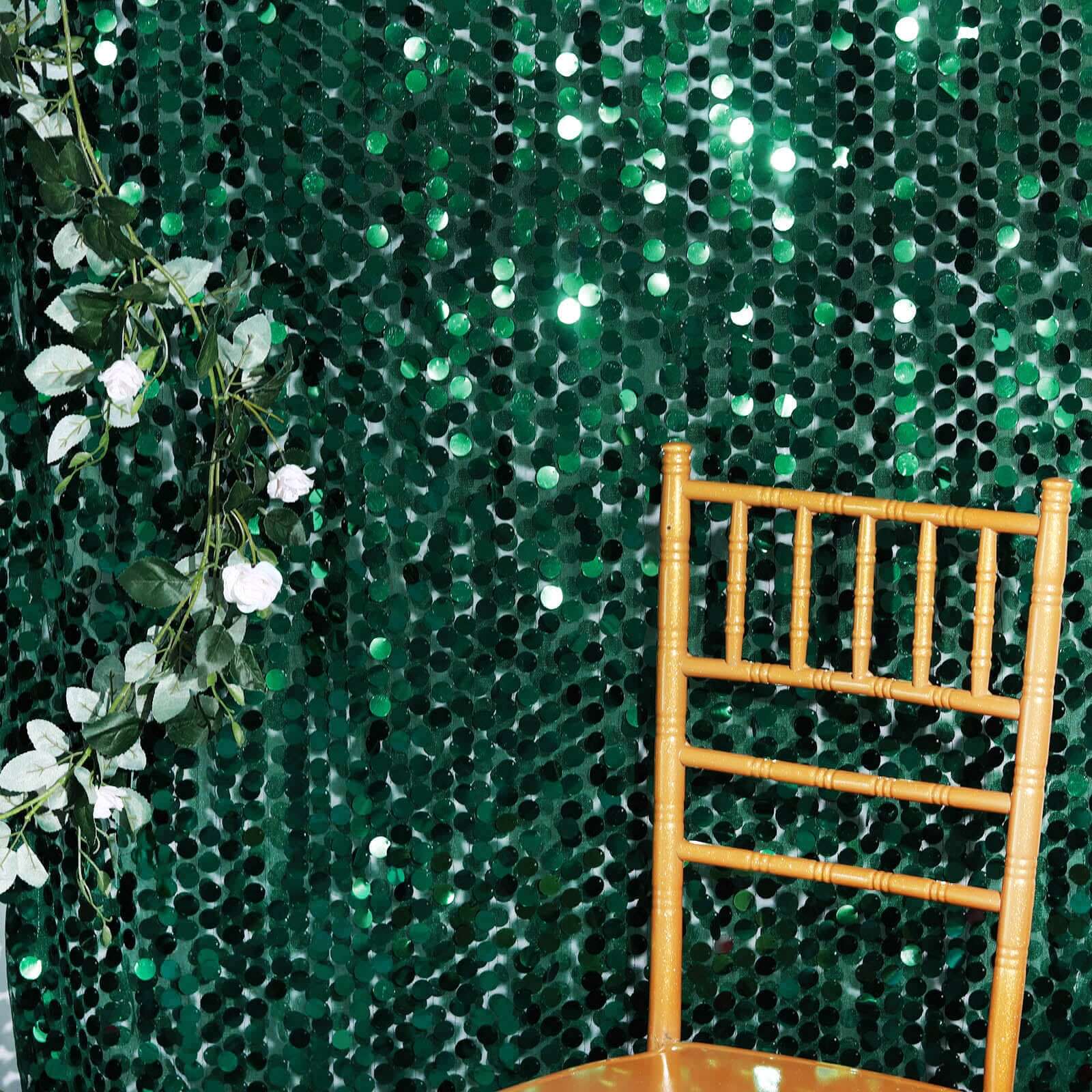 Hunter Emerald Green 54x4 Yards Sequin Mesh Fabric Roll - Ideal for DIY