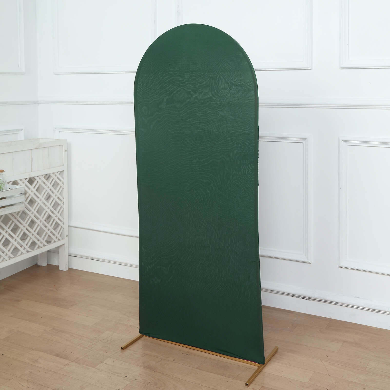 5ft Double - sided Matte Emerald Green Spandex Fitted Cover for Round Top Wedding Arch