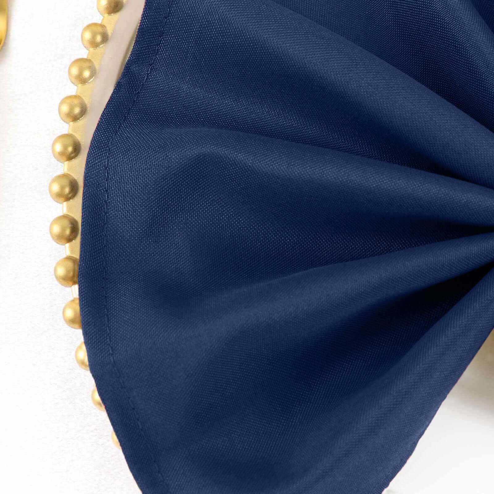 Navy Blue 17x17 Polyester Dinner Napkins - 5 Pack, Durable & Wrinkle-Free