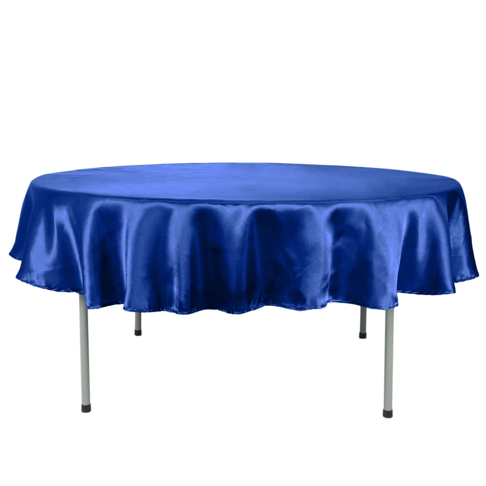 Royal Blue Satin 90 Round Tablecloth - Smooth, Lustrous & Stain-Resistant