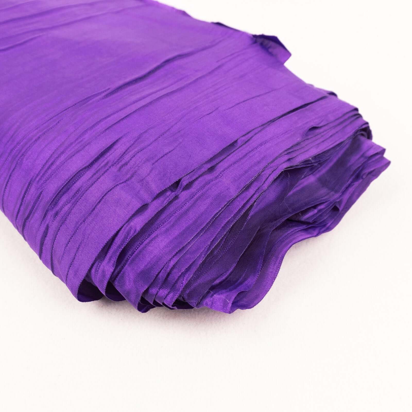 Hot Deal! 54-Inch Wide, 10-Yard Purple Accordion Crinkle Taffeta Fabric Bolt for Decor