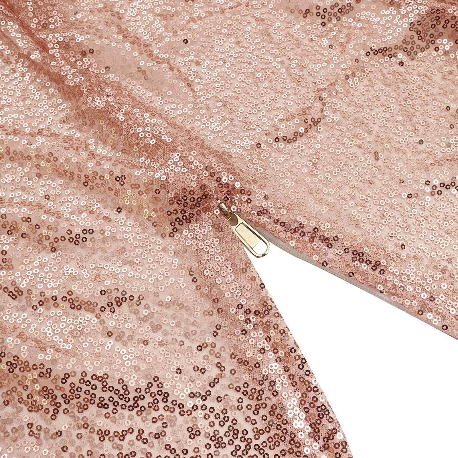 7.5ft Blush Sequin Wedding Arch Cover - Shiny 2-Sided Custom Fit for Photos