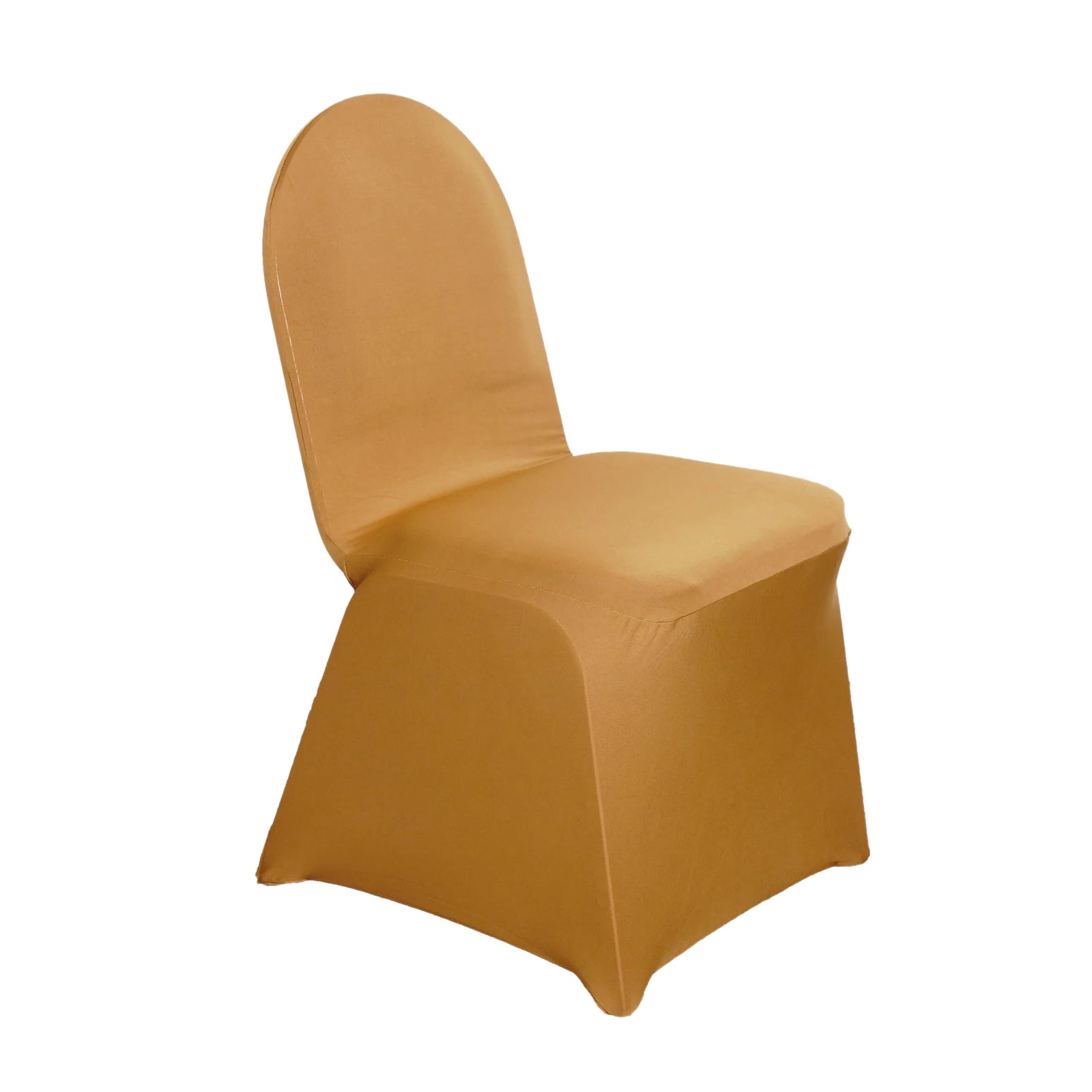 10-Pack Durable Gold Spandex Stretch Slip-On Chair Covers for Banquets and Gatherings