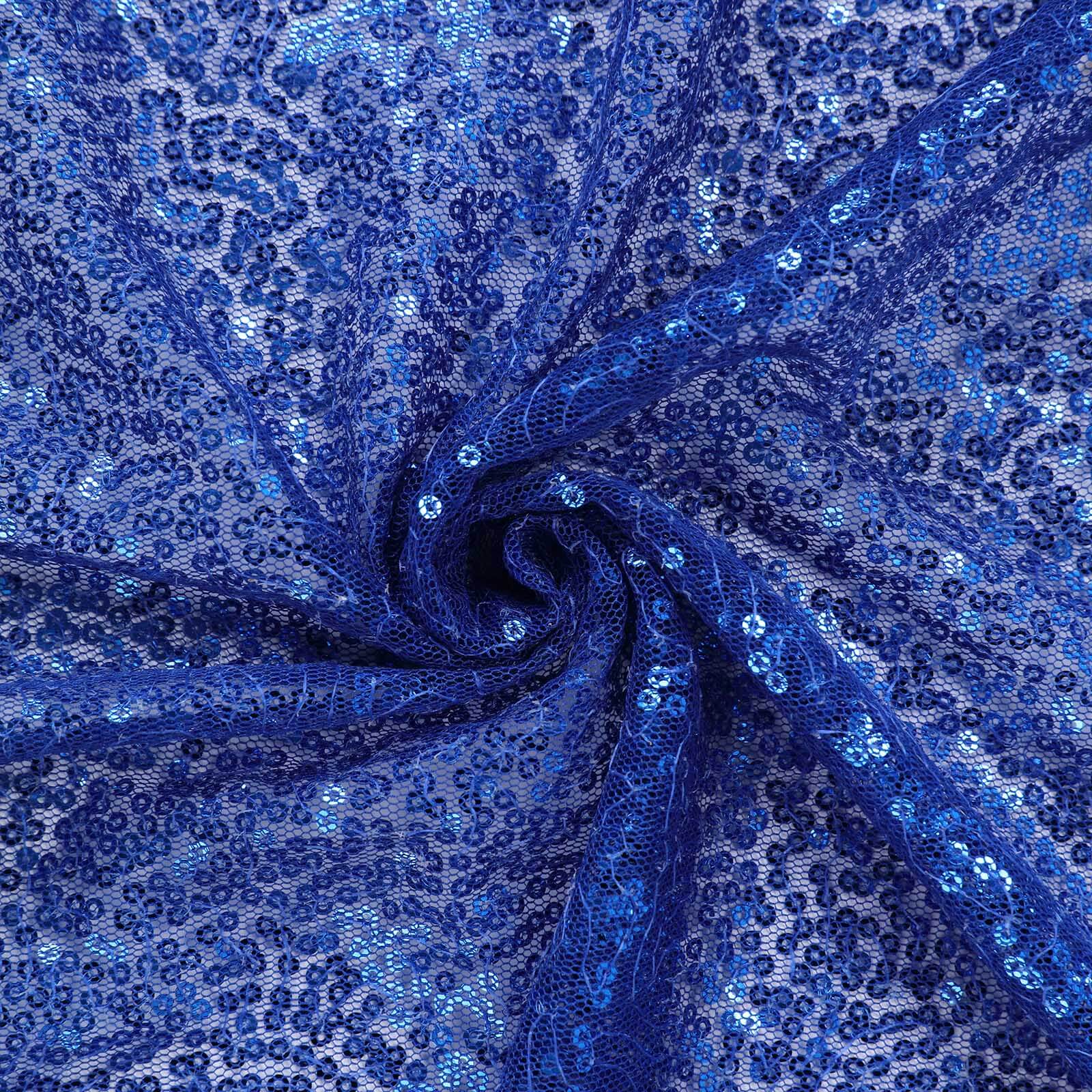 Hot Sale! 54-Inch Wide, 4-Yard Royal Blue Sequin Fabric Roll for DIY Crafts