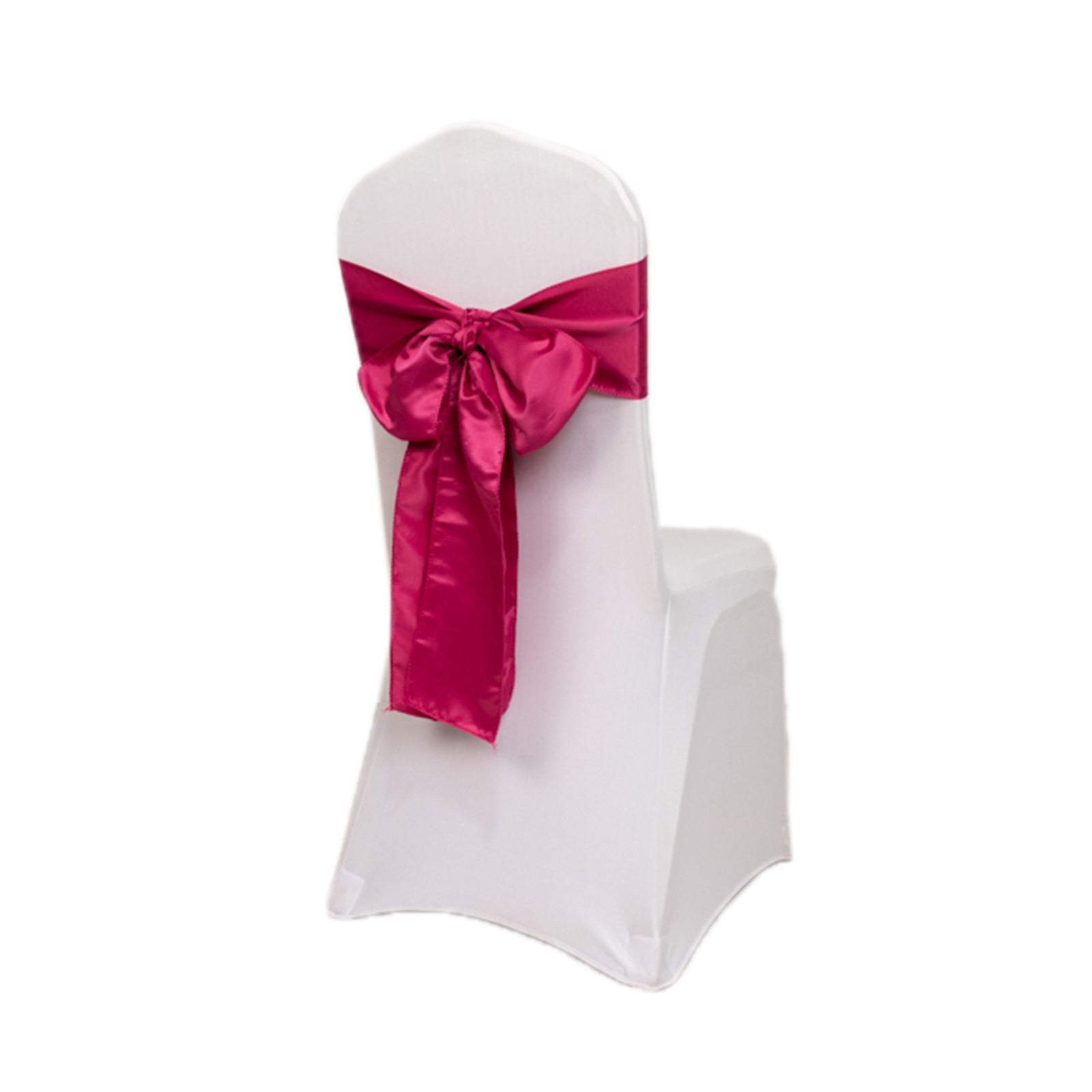 5-Pack Fuchsia Lamour Satin 6x106 Chair Sashes - Stylish & Reusable Decor