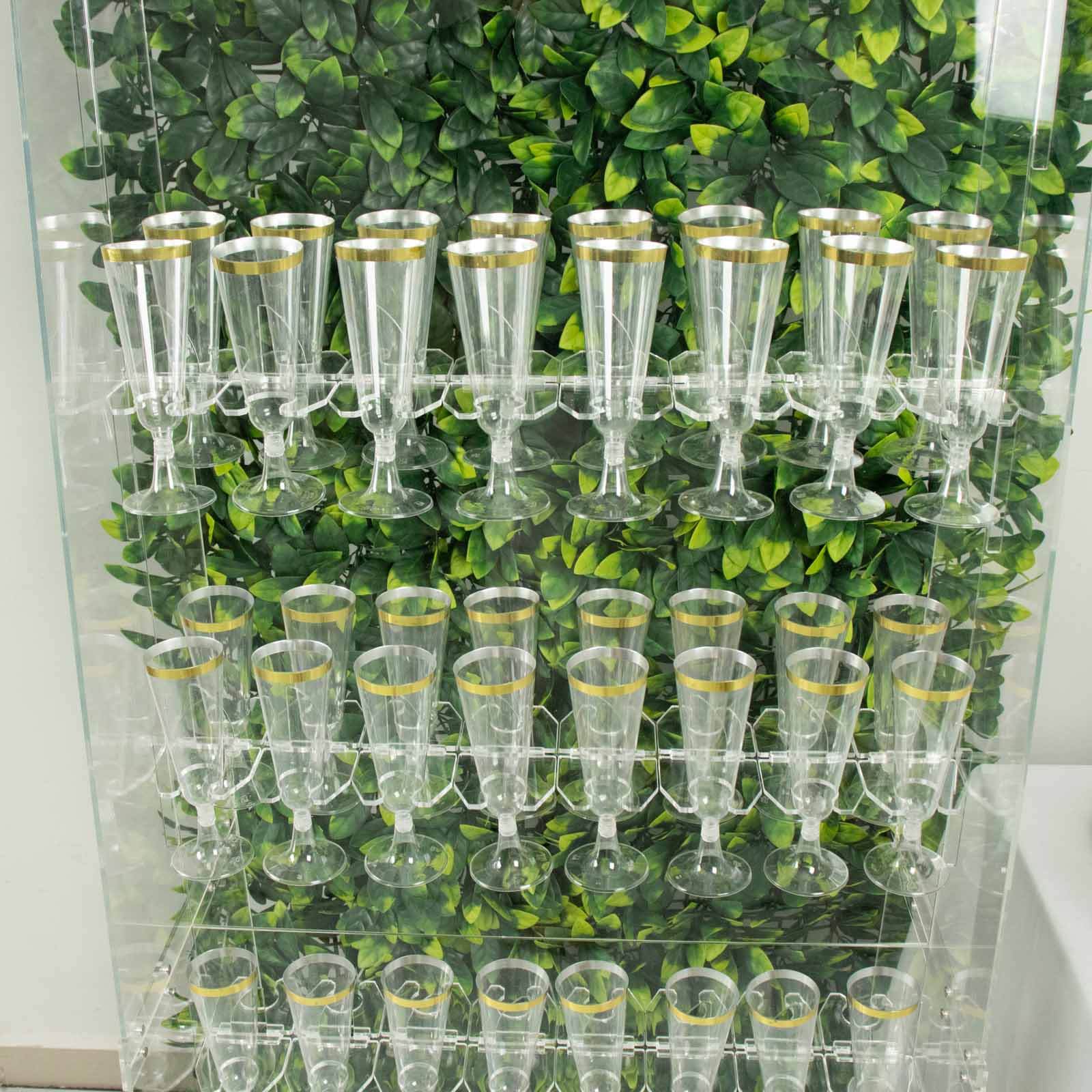 20-Piece Clear Acrylic Glass Holder Hooks - Ideal for Double-Sided Champagne Wall Stemware Display