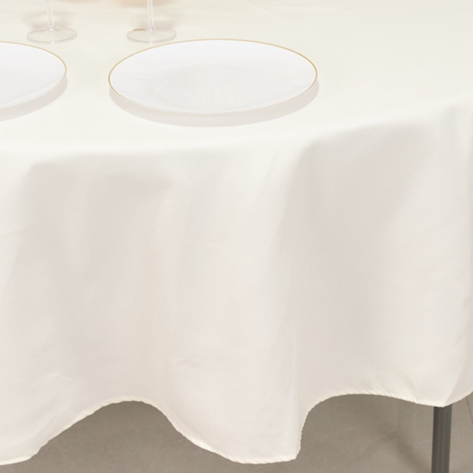 Hot! 90" Wrinkle-Resistant Ivory Cotton Blend Round Tablecloth