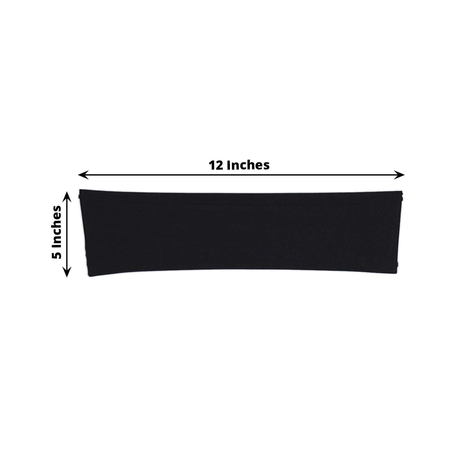 5-Pack Black Stretch Spandex Chair Sashes - Heavy Duty & Fitted