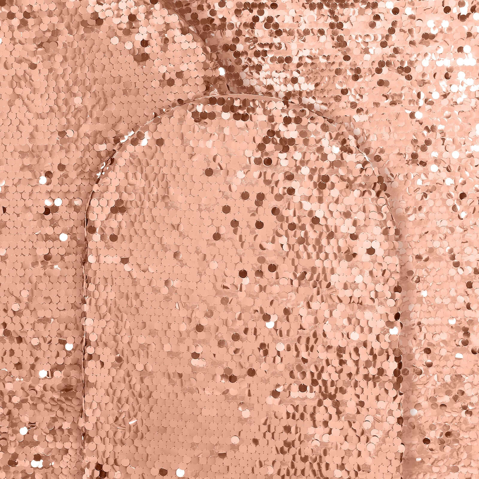 5ft Double-Sided Sparkly Rose Gold Payette Sequin Cover for Round Top Wedding Arch