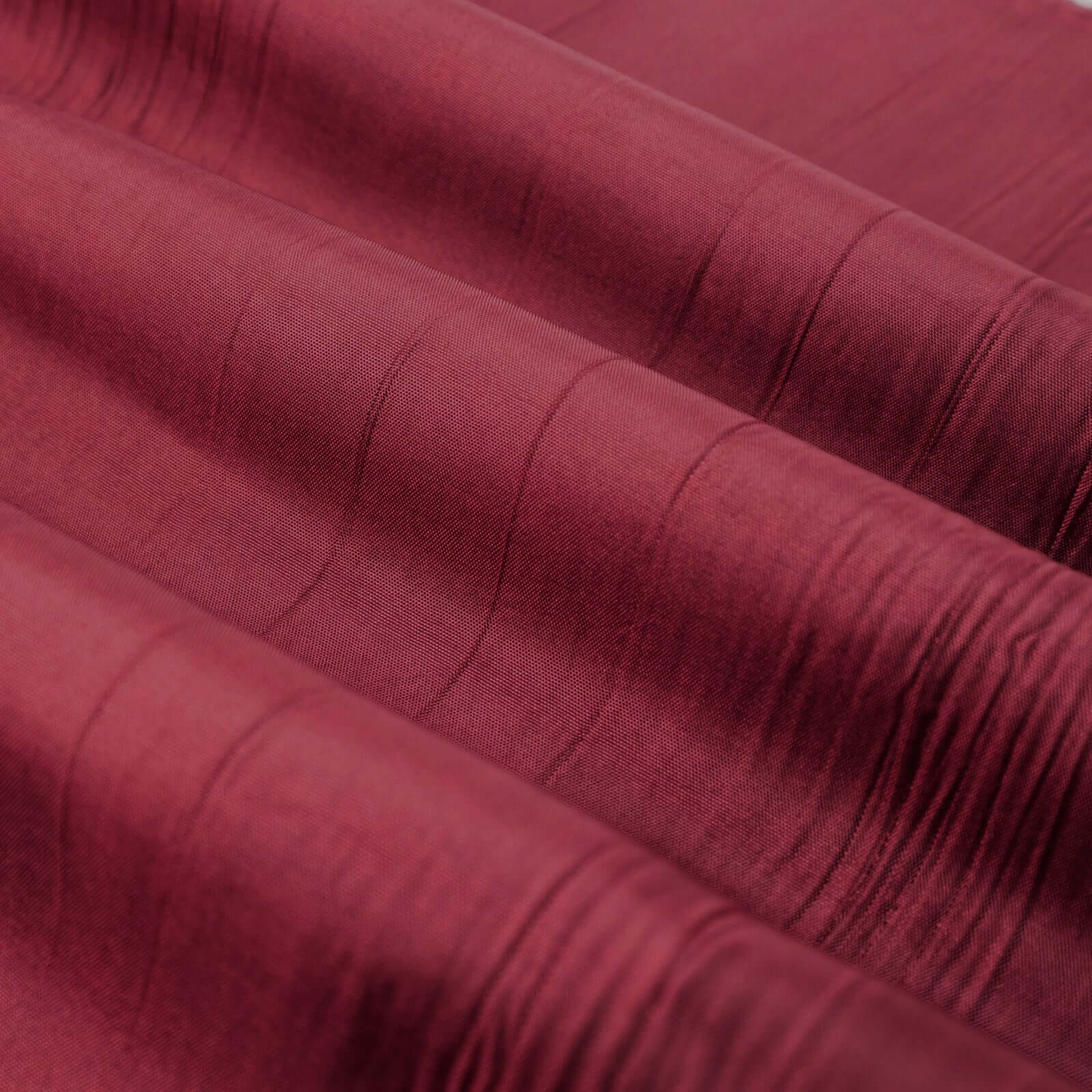 Premium Burgundy Accordion Crinkle Taffeta Fabric Bolt - 54 Inches Wide, 10 Yards Long