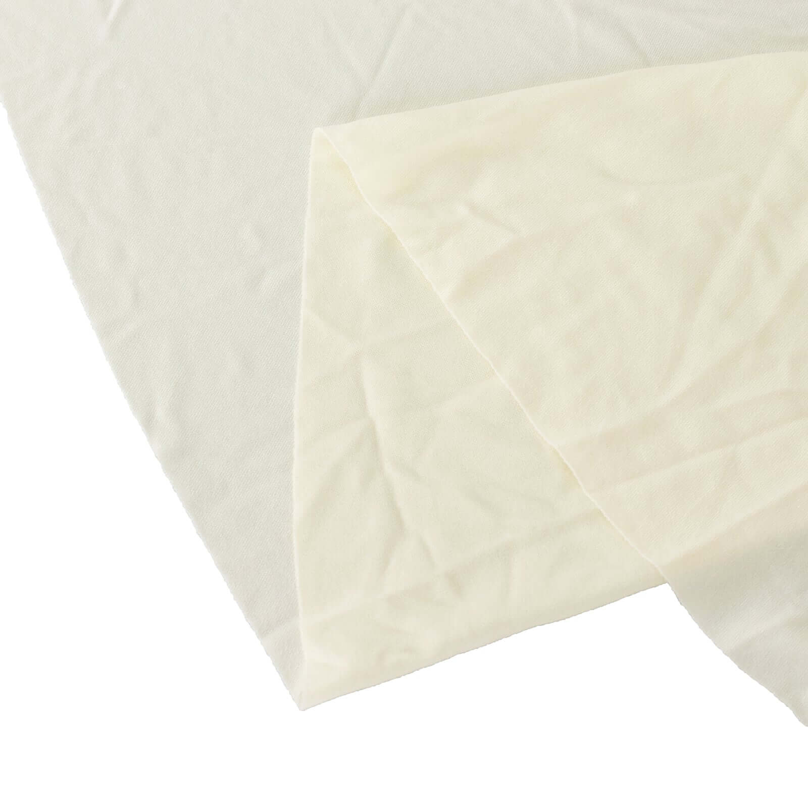 Stylish Ivory Spandex 6ft Round Table Skirt with Wavy Design