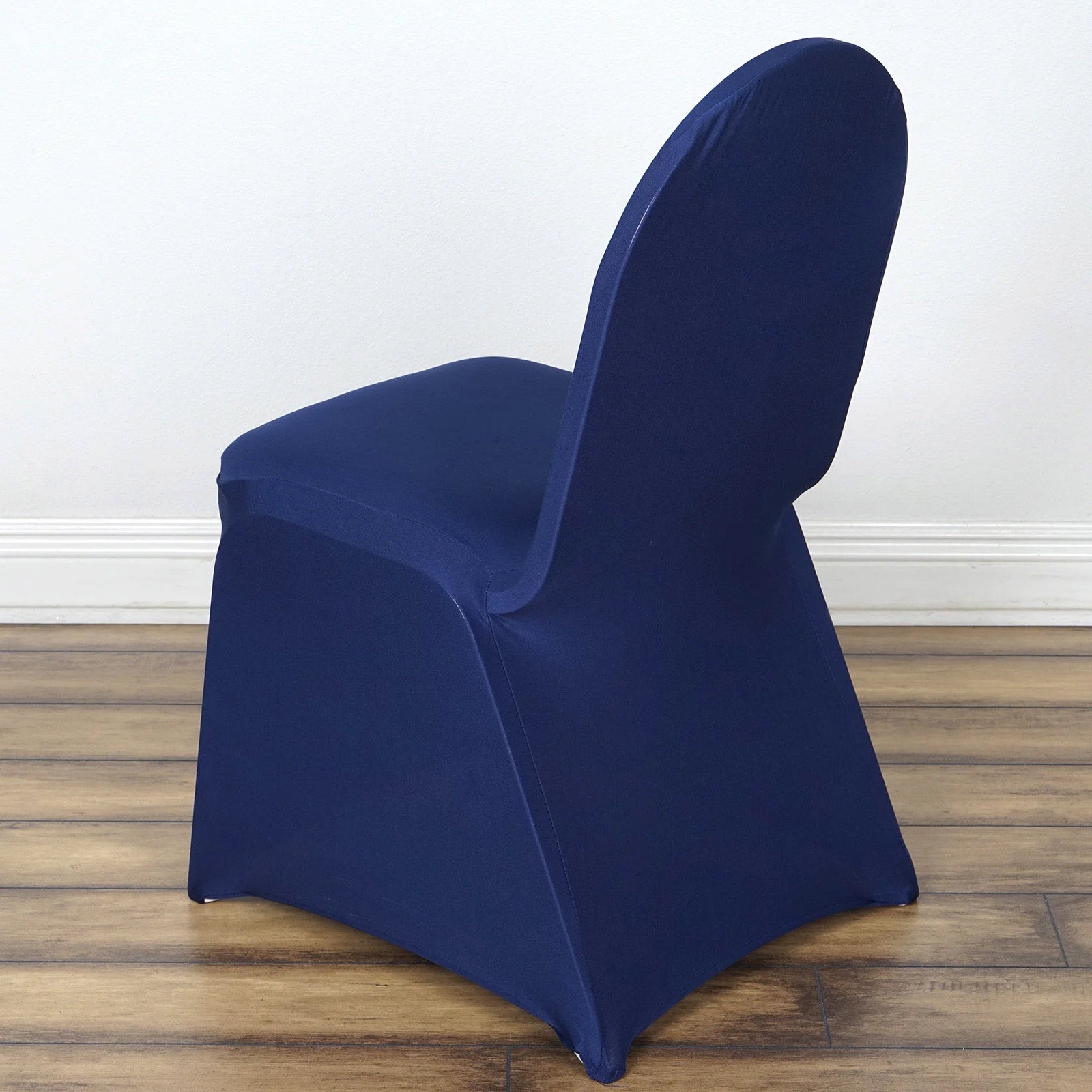 Hot Deal! 10-Piece Set of Navy Blue Spandex Banquet Chair Covers - Durable & Reusable