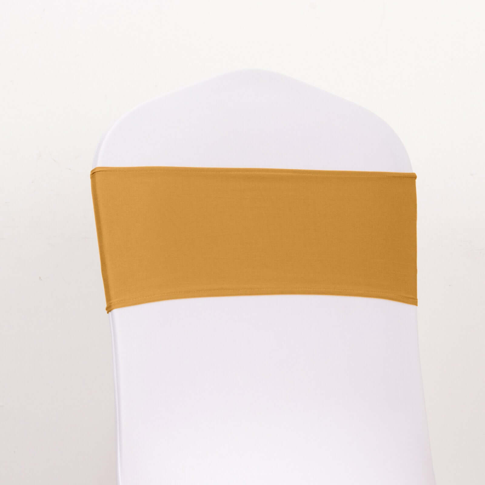 5-Piece Gold Spandex Chair Sashes with Sparkling Gold Rhinestone Buckles - Reusable 4-Way Stretch for Elegant Weddings and Parties