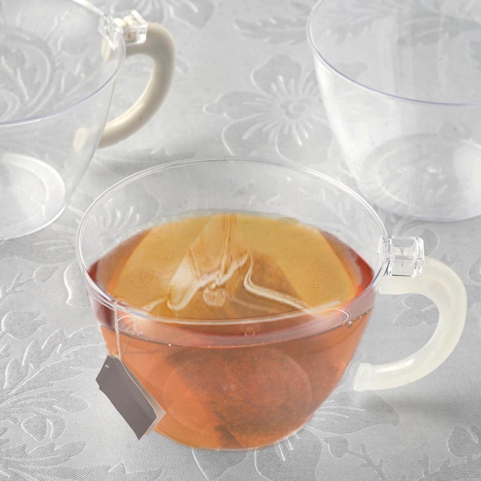 Hot Deal! 12-Pack Disposable 6oz Hard Plastic Coffee & Tea Cups with Handles