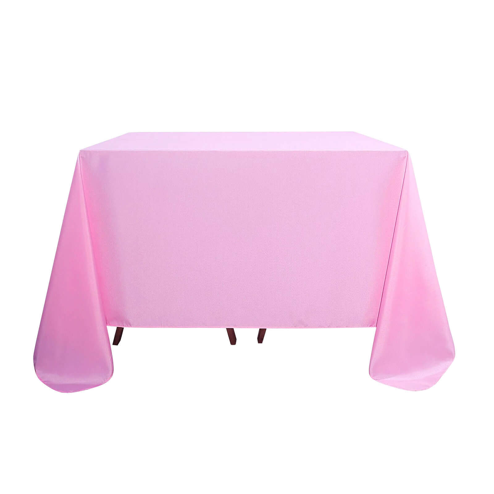 Pink 90x90 Polyester Square Tablecloth - Wrinkle-Free & Long-Lasting