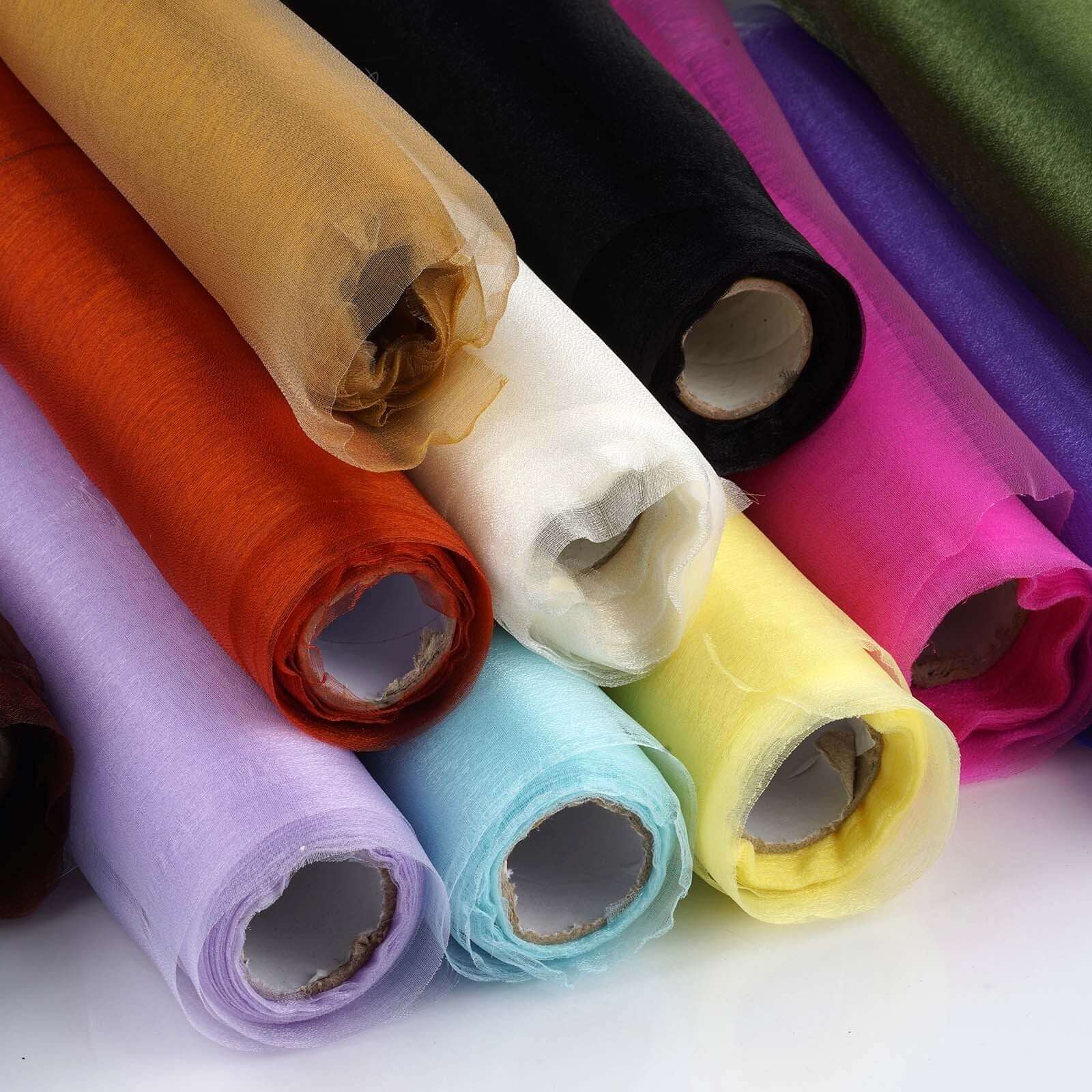 12-Foot Wide, 10-Yard Long White Sheer Chiffon Fabric Bolt for DIY Drapery