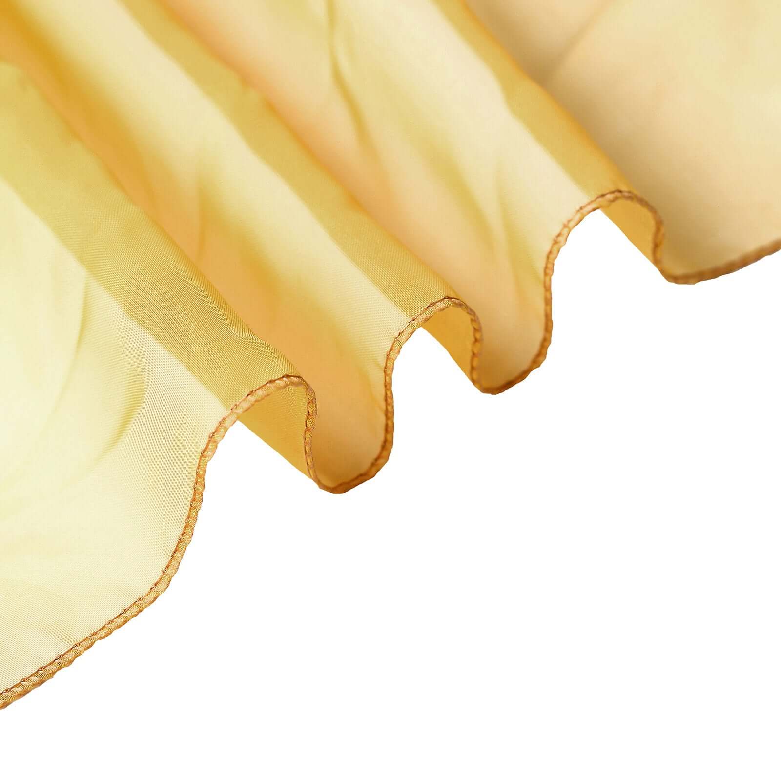 Mustard Yellow Chiffon Chair Sashes Set with Willow Ruffles - Elegant Chair Bow Decor