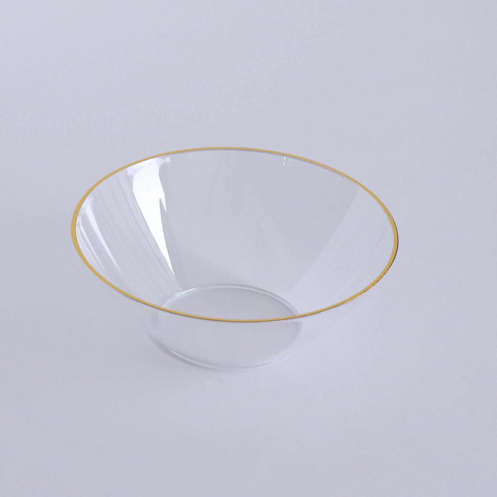 24-Pack 7oz Clear Premium Gold Rim Heavy Duty Plastic Ice Cream Bowls - Ideal for Celebrations
