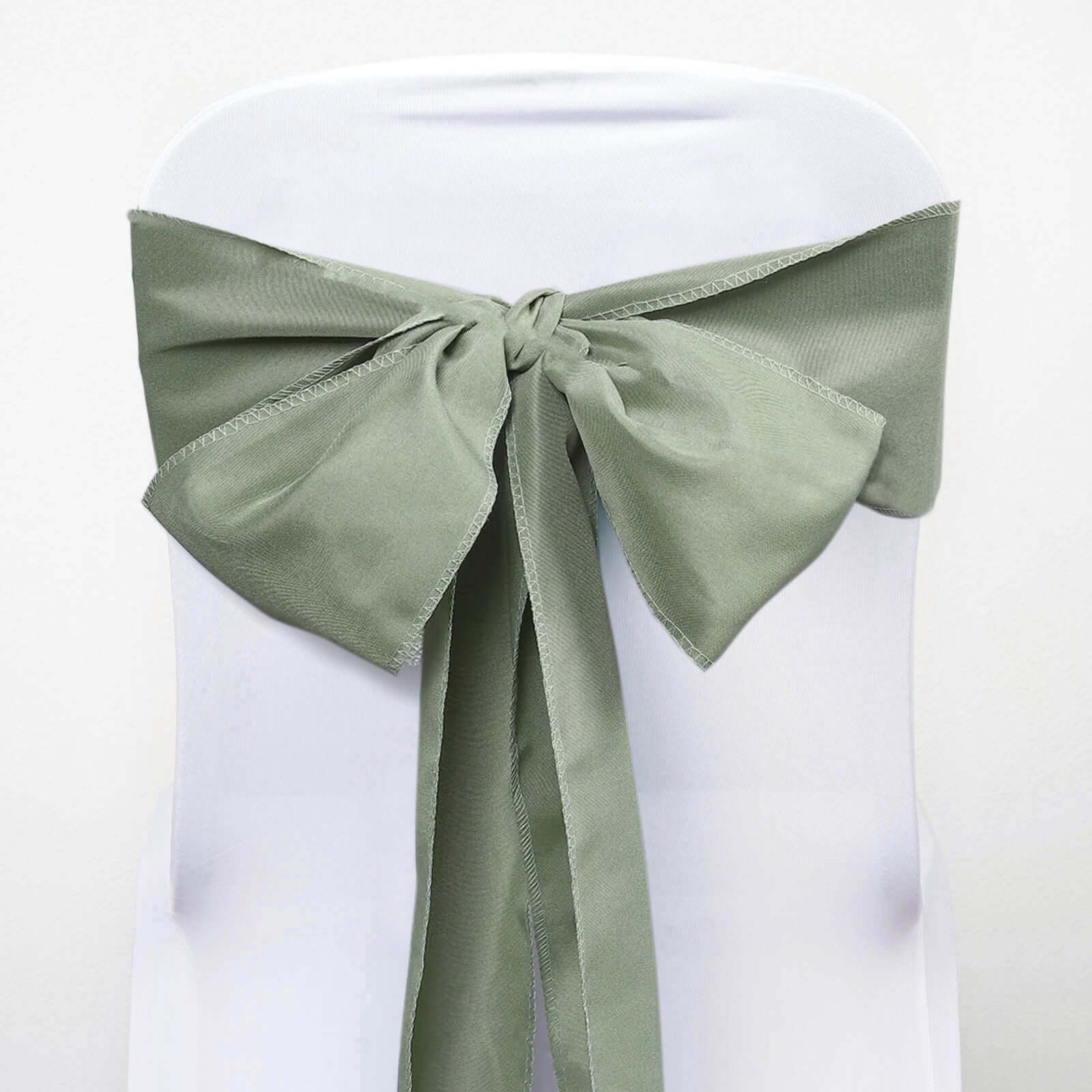 5-Pack Dusty Sage Green Polyester Chair Sashes - Perfect for Events!