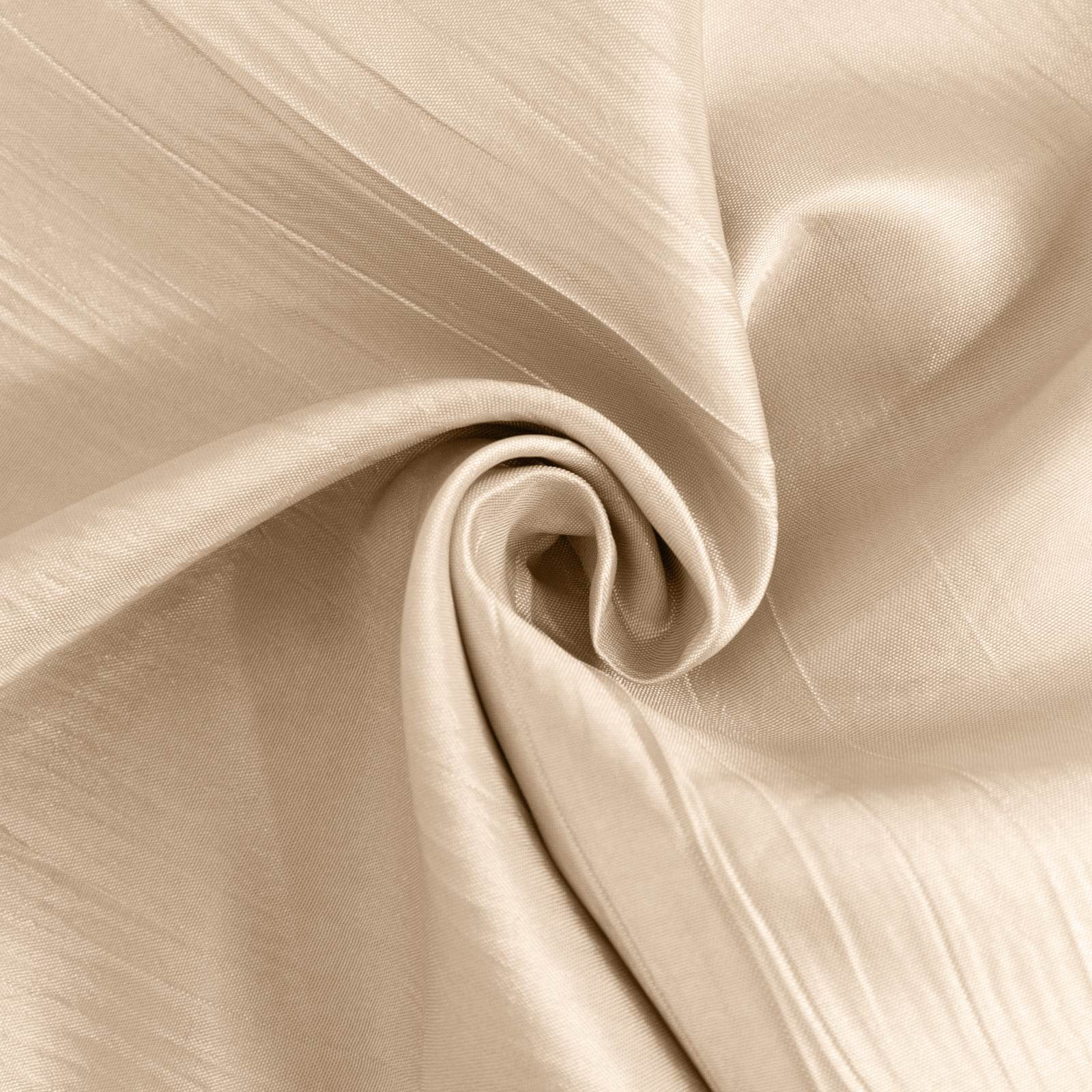 Beige Reusable Crinkle Crushed Taffeta Chair Cover for Banquet Chairs - Great Value!