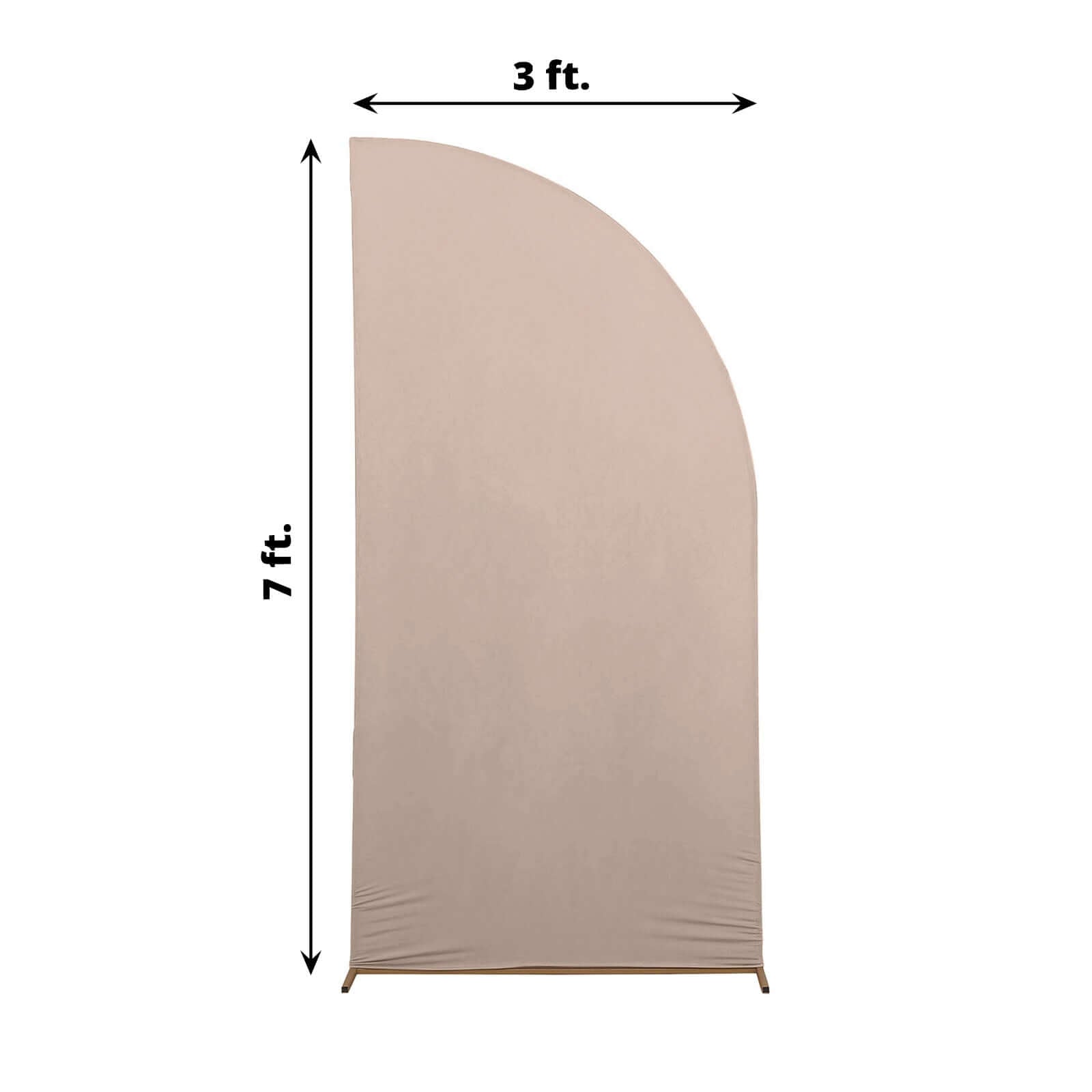 Custom Fitted 7ft Matte Nude Spandex Half Moon Chiara Wedding Arch Backdrop Cover