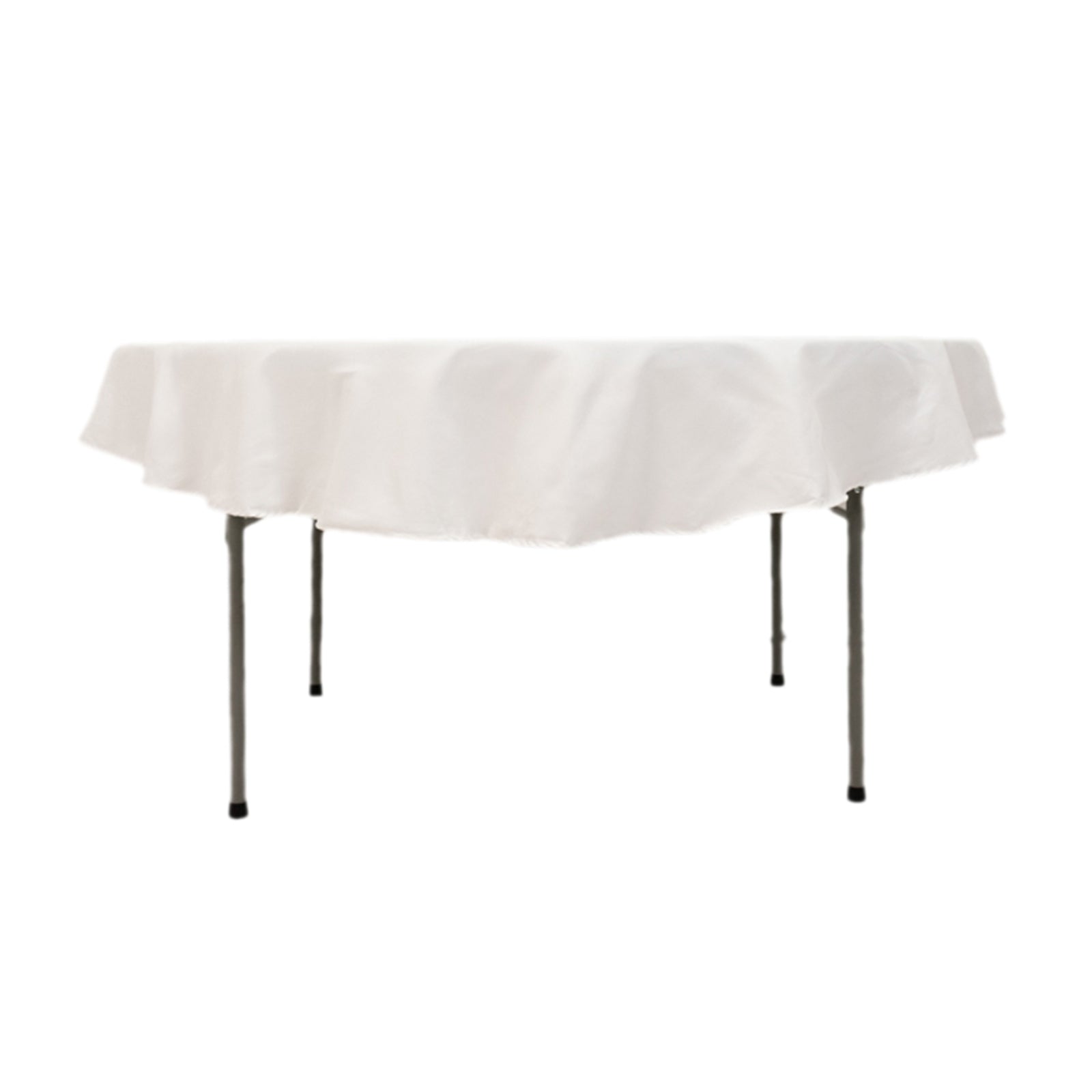 Wrinkle-Resistant White 70-Inch Cotton Blend Round Tablecloth for Daily Use - Ideal for Various Occasions