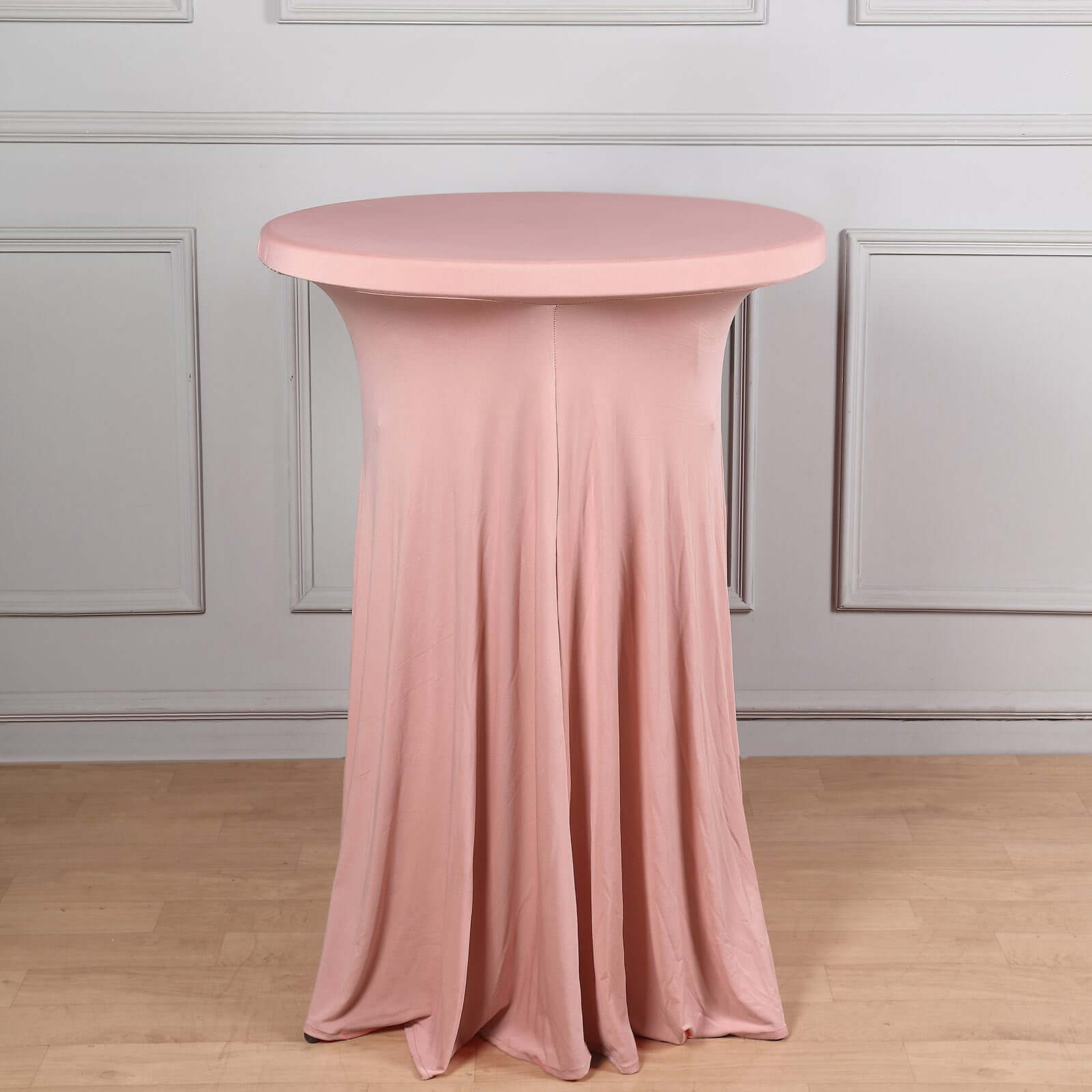 Hot! Dusty Rose Spandex 32 Round Cocktail Table Cover with Wavy Drapes