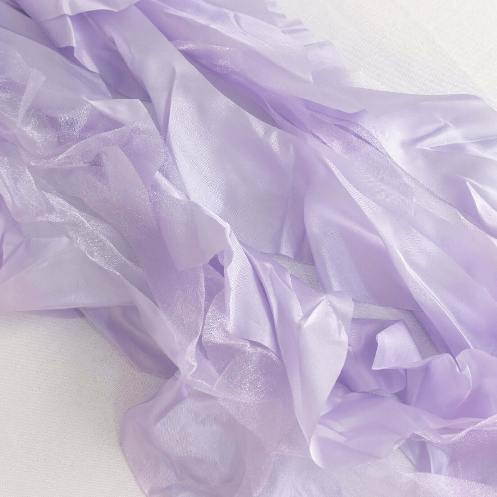 Special Offer! 5-Pack Lavender Lilac Chiffon Satin Chair Sashes with Curly Willow Style