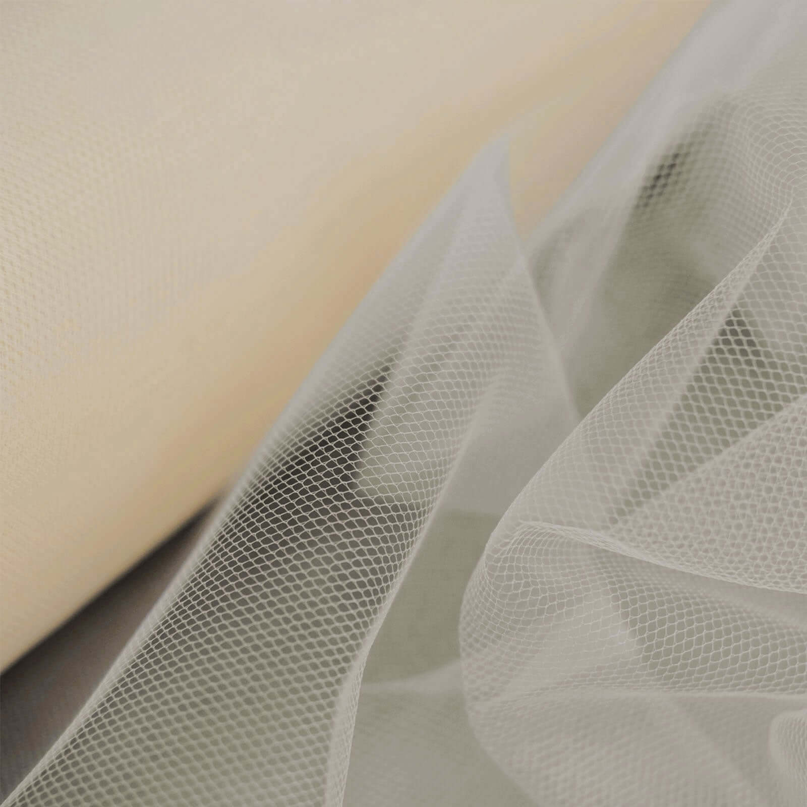 100 Yards of Soft Beige Tulle Fabric Bolt, Ideal for Crafts and Special Occasions