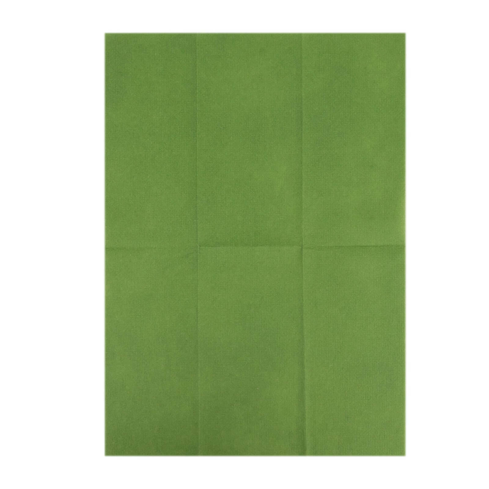 20-Pack Disposable Olive Green Airlaid Guest Towels - Linen-Like, Highly Absorbent Napkins